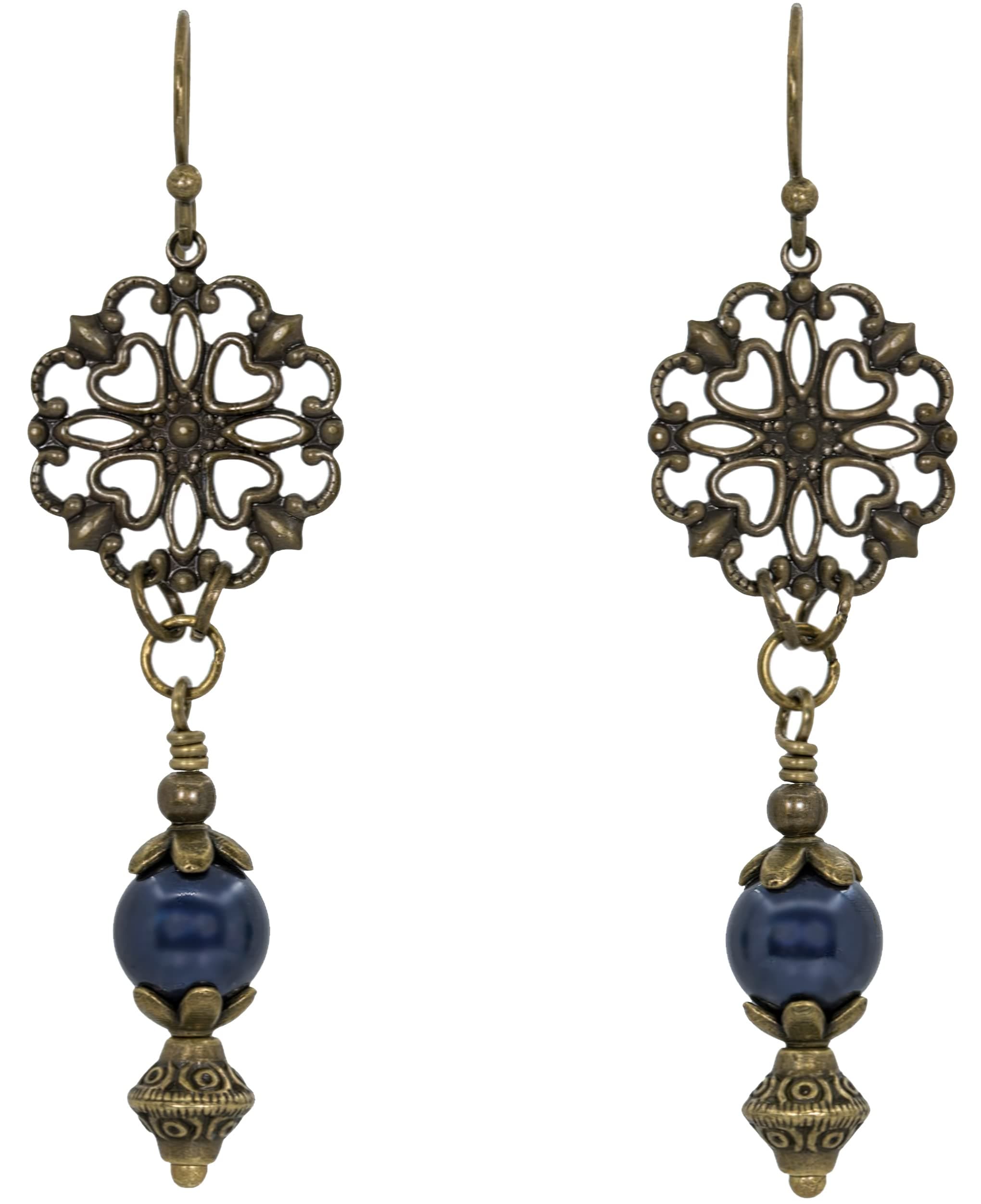 Art Deco Edwardian style Earrings with Austrian Crystal Pearls