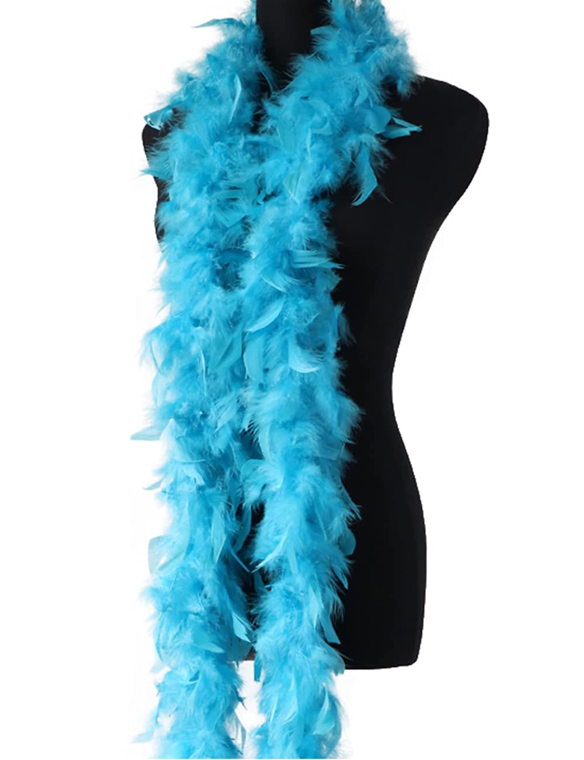 Colorful Feather Boa, 2 Meters Long - Approx 60 G. for Crafts Fluffy Blue Feather Boa DIY Girl's Fancy Dress Accessories Christmas Carnival, Dancing Wedding Party