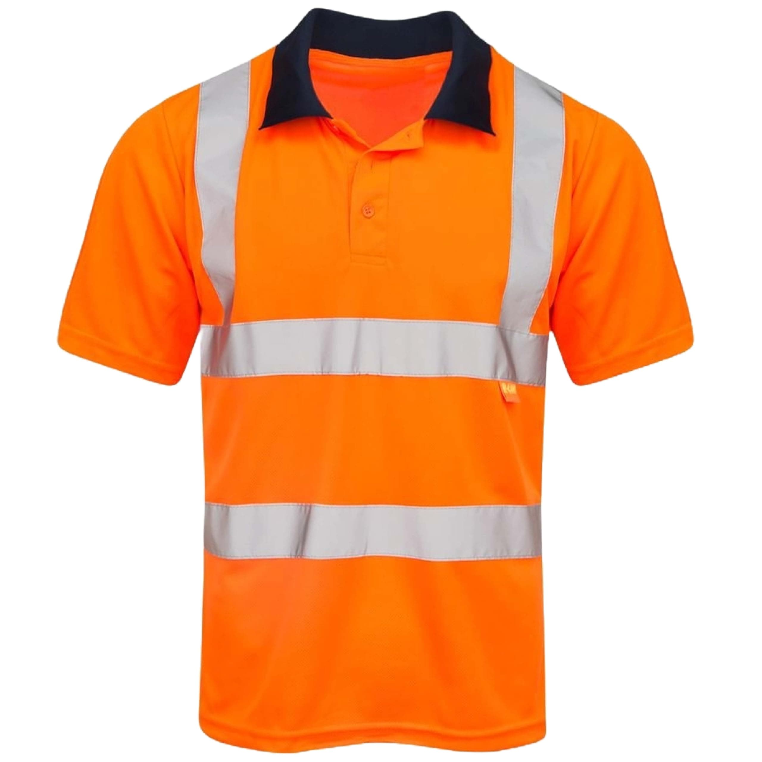 shelikes Mens Polo Hi Vis VIZ Visibility Contrast 2 Two Tone Workwear Tshirt Tee Top