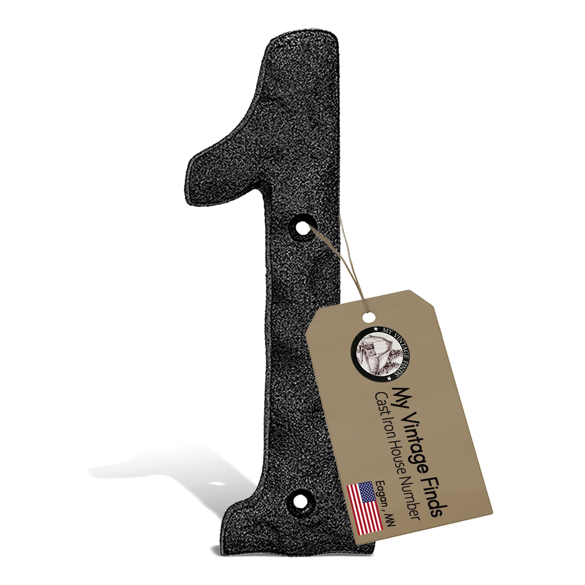 Black House Numbers Metal 5.5 Inch Home Number US Based Company (Number 1)