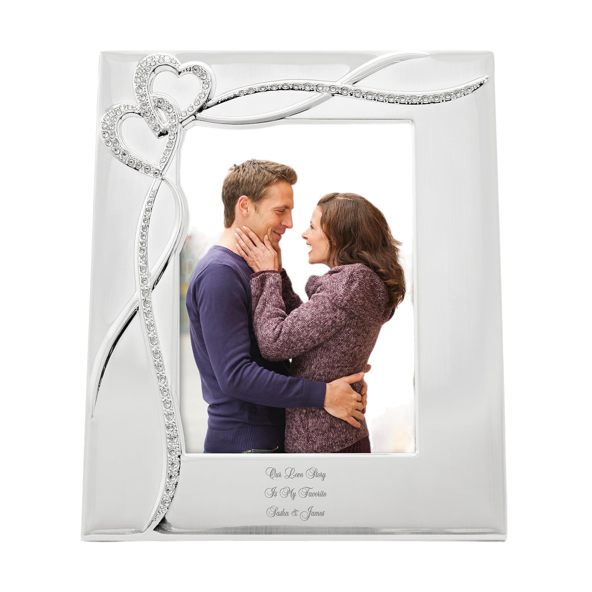 THINGS REMEMBERED Engraved Intertwined Heart 5" x 7" Picture Frame (Free Cust...