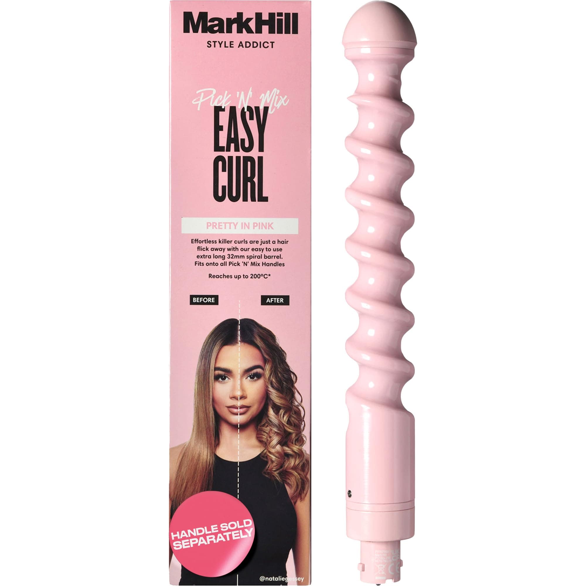 Mark HillPick 'N' Mix Easy Curl Barrel Attachment - Handle Not Included - 32 mm - Pink