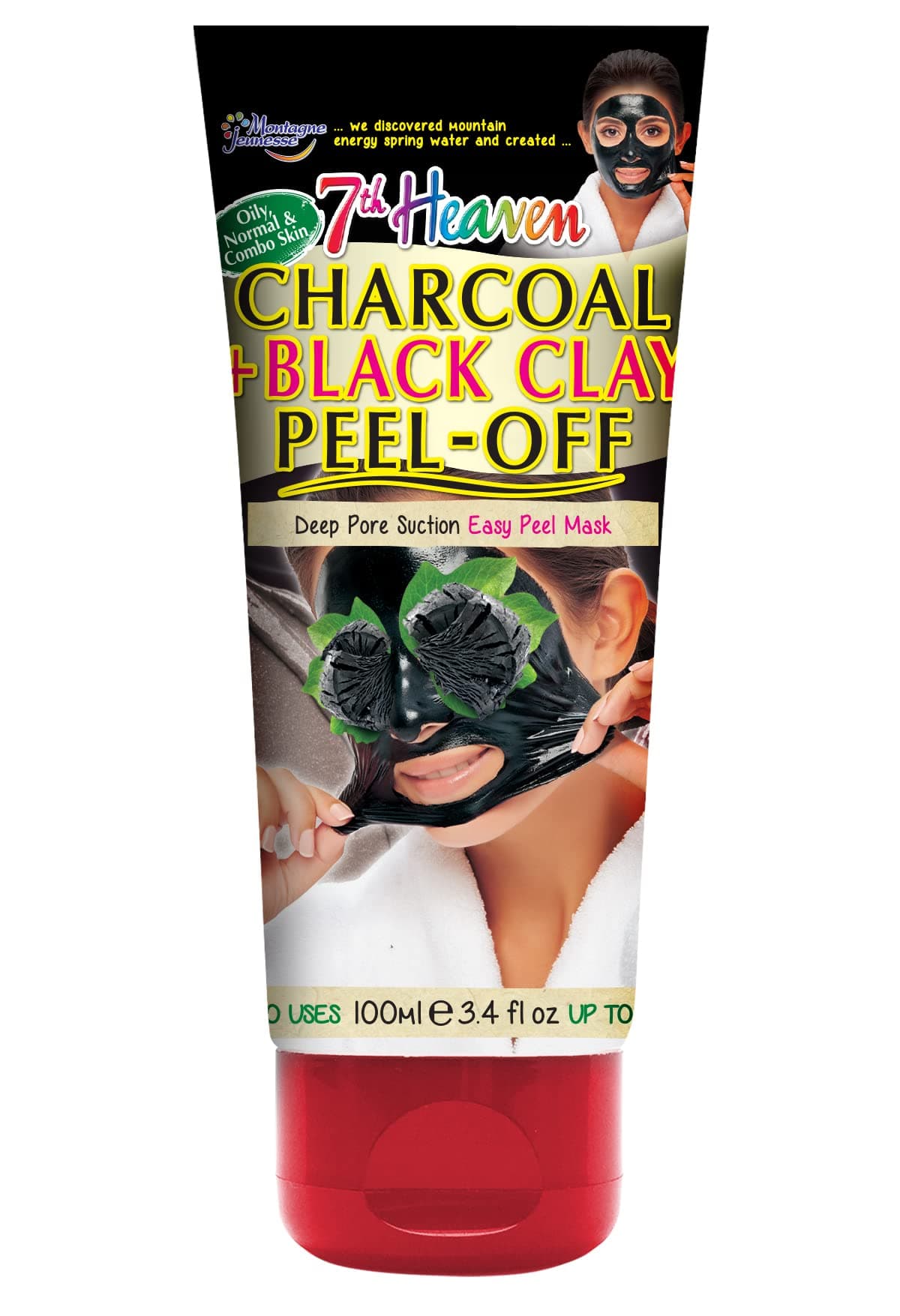 Charcoal & Black Clay Peel Off, 100 ml tube with Witch Hazel for Ultra Clean and Smooth Skin