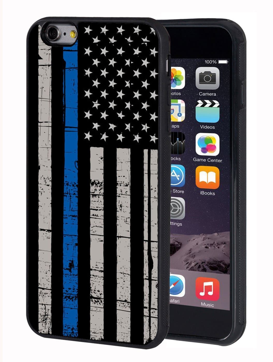 iPhone 6 Plus Case,iPhone 6S Plus Case,BWOOLL Thin Blue Line American Flag TPU Protective Cover for Apple iPhone 6 Plus/iPhone 6S Plus (5.5 inch)