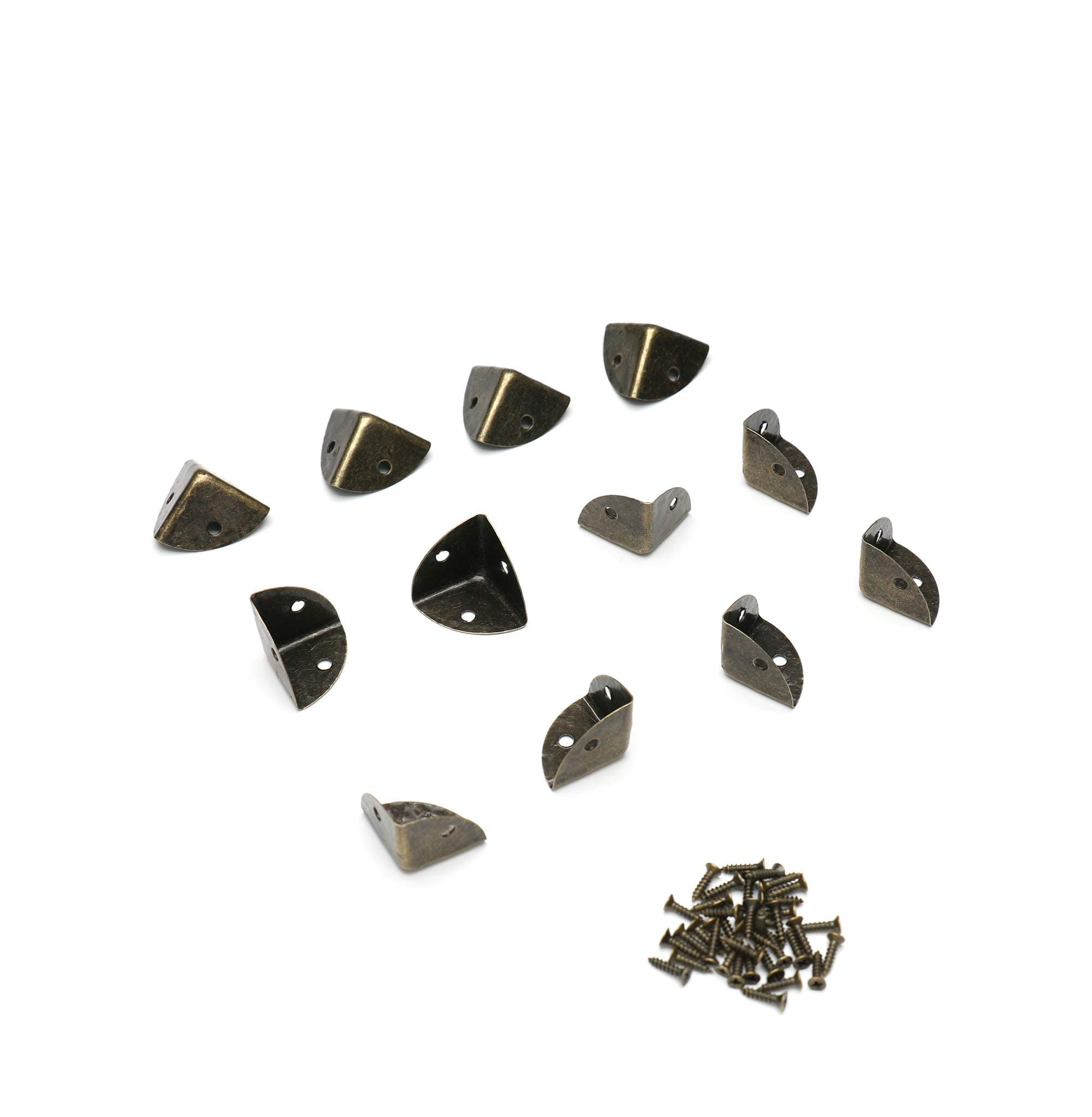 Box, Wooden Box, Photo Frame, Table and Chair, Cabinet, Metal Corner Furniture Safety Protector, Vintage Bronze, Set of 12(Contains Screws)