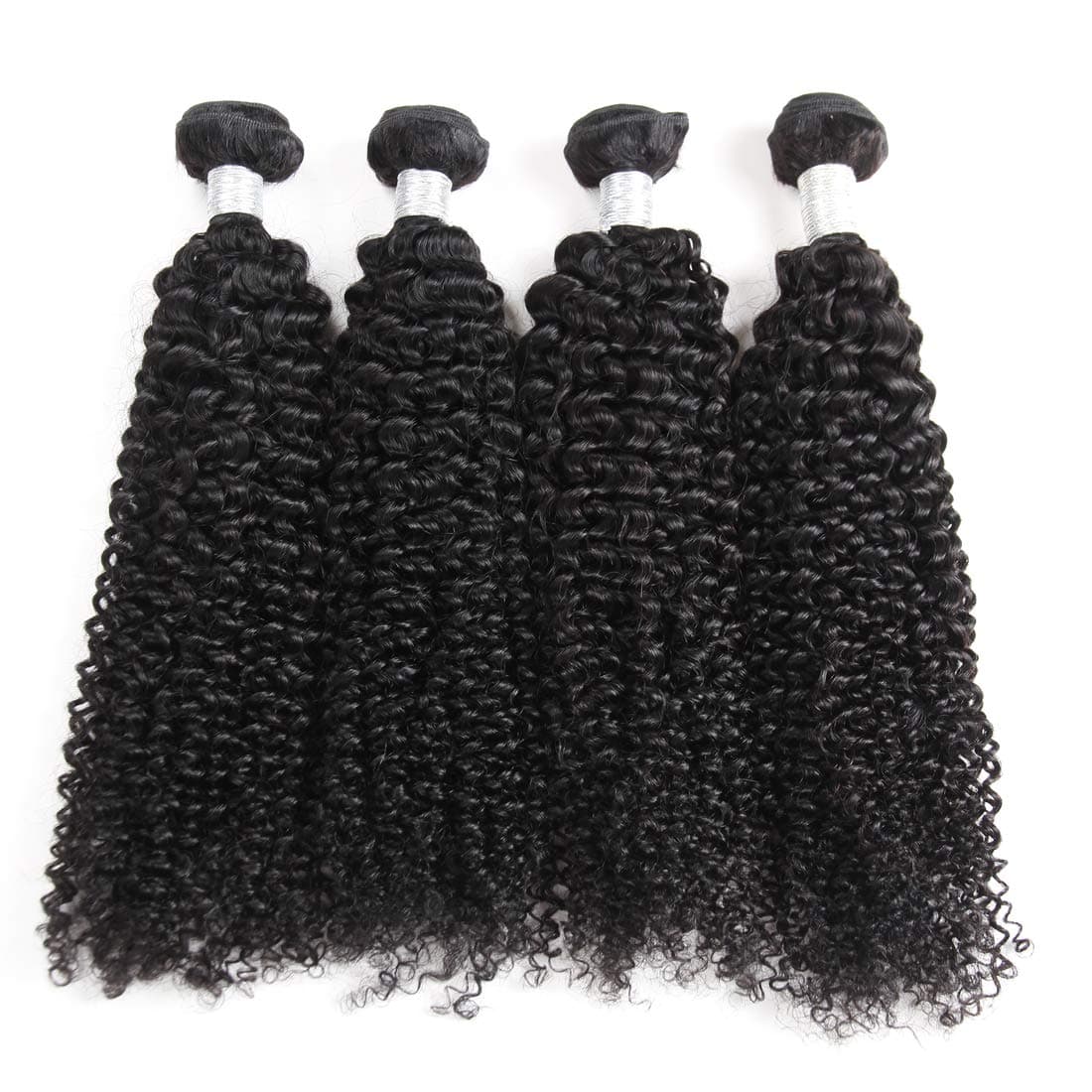 4 Bundles Virgin Brazilian Human kinky Curly Hair Weave 7A 100% Unprocessed Jerry curly hair bundles deep curly weft Extensions Natural Color(20202020)