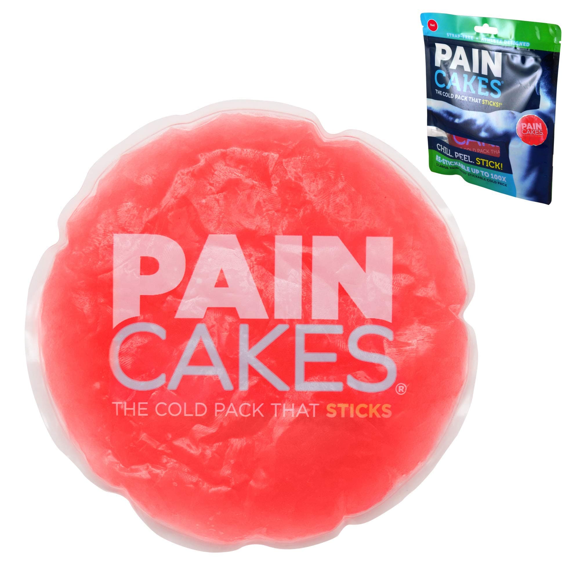 PAINCAKES The Cold Pack That Sticks & Stays in Place - Reusable Cold Therapy Ice Pack Conforms to Body, 1 Large, 5"