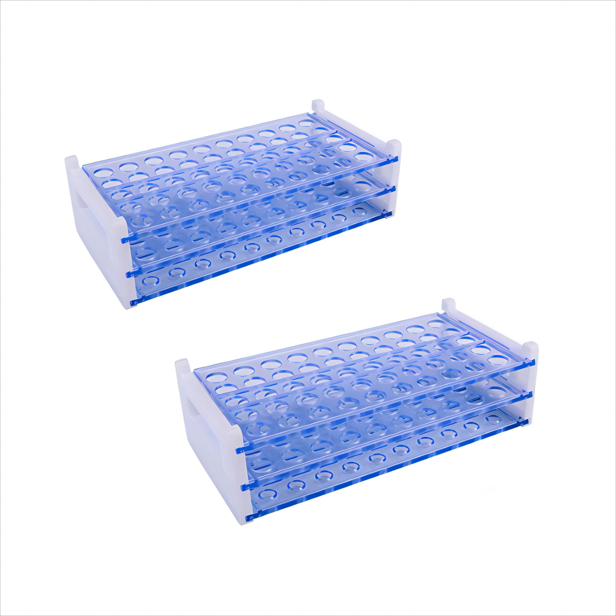 Bipee Scientific Detachable Test Tube Rack for Tubes of Dia.≤17mm, 50 Holes, PS Material (2pcs) (Tuberack-50x18)