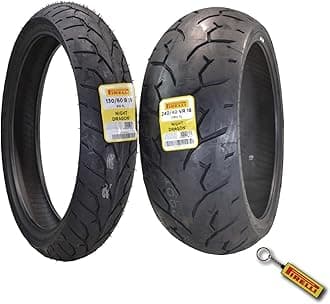 Night Dragon Tire Set: 130/60B19 M/C 61H TL Front & 240/40VR18 M/C 79V TL Rear Cruiser Motorcycle Tires - Superior Traction & Handling for High-Performance Cruisers with Keychain