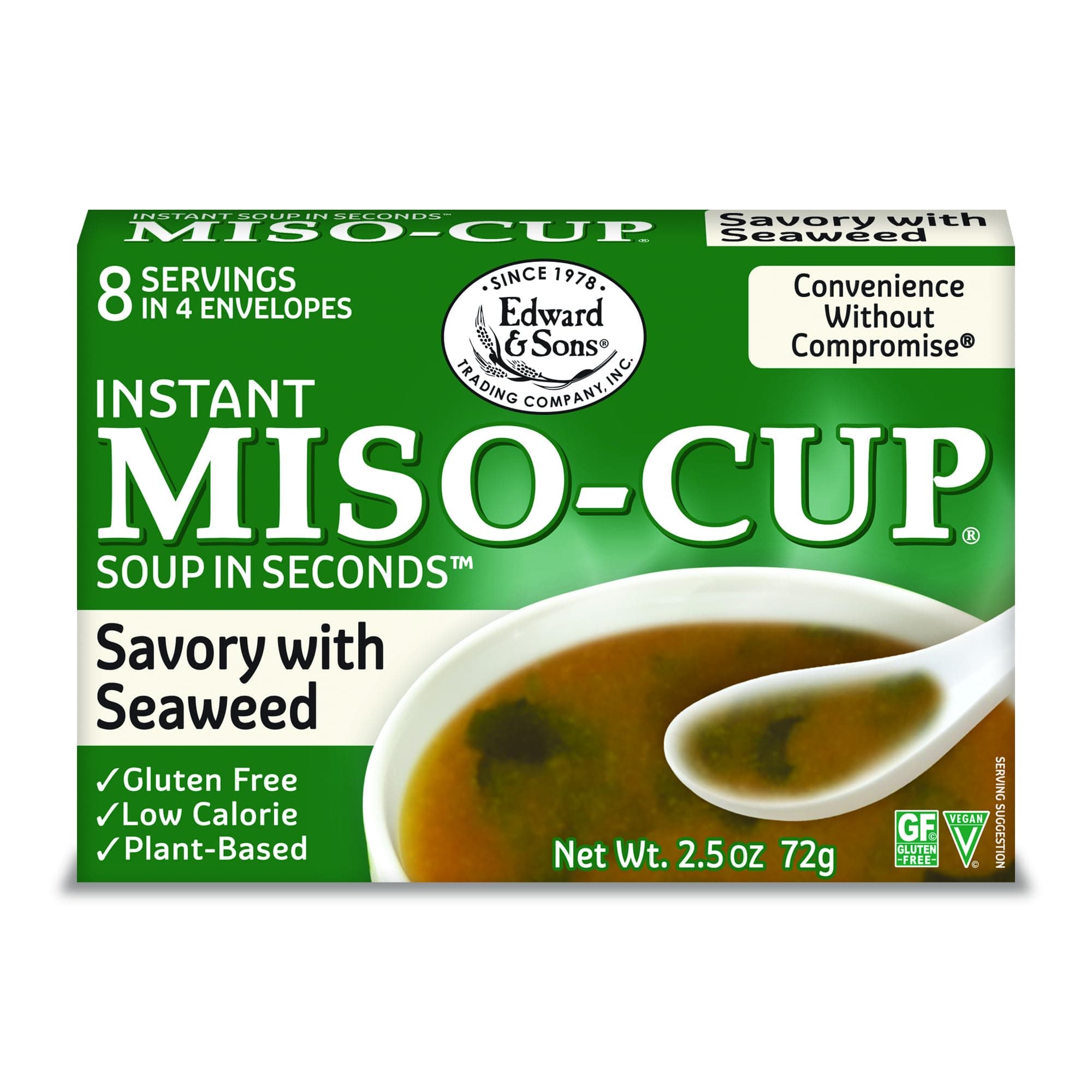 Edward & Sons Seaweed Miso Cup Instant Soup, 2.5 oz