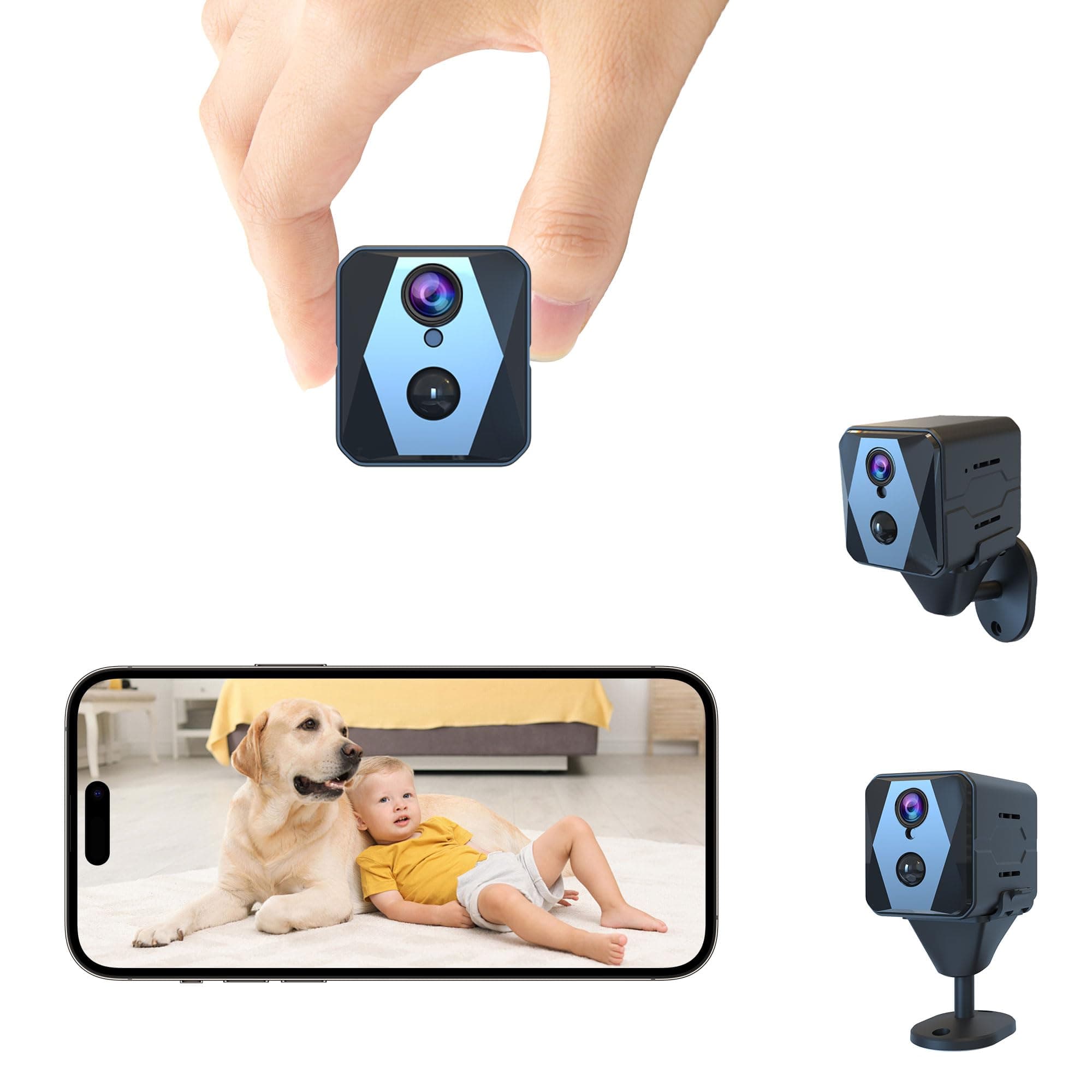 4K Spy Camera, Hidden Camera, WiFi Mini Cam, Durable Standby Time, Real-Time Recording, AI Motion Detection, Cloud & SD Storage, Auto Night Vision, Ideal Nanny Cam for Home Security