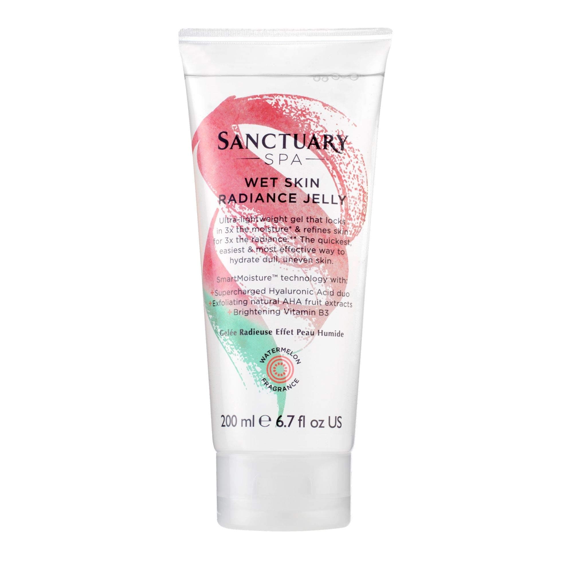 Sanctuary Spa Body Moisturiser, Wet Skin Radiance Jelly, Fast Absorbing, In-Shower Product, Watermelon Fragranced, Suitable For All Skin Types, 200ml