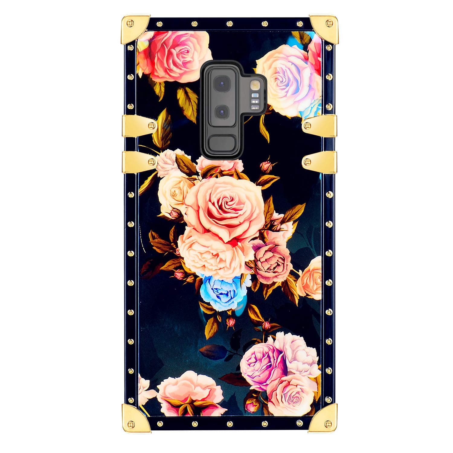 Flower Luxury Case for Samsung Galaxy S9 Plus,3D Soft Colorful Rose Floral Rivet Pattern Design Slim Cover,Unique Women Girls Lady Phone Skin, Color TPU Cases Galaxy S9Plus