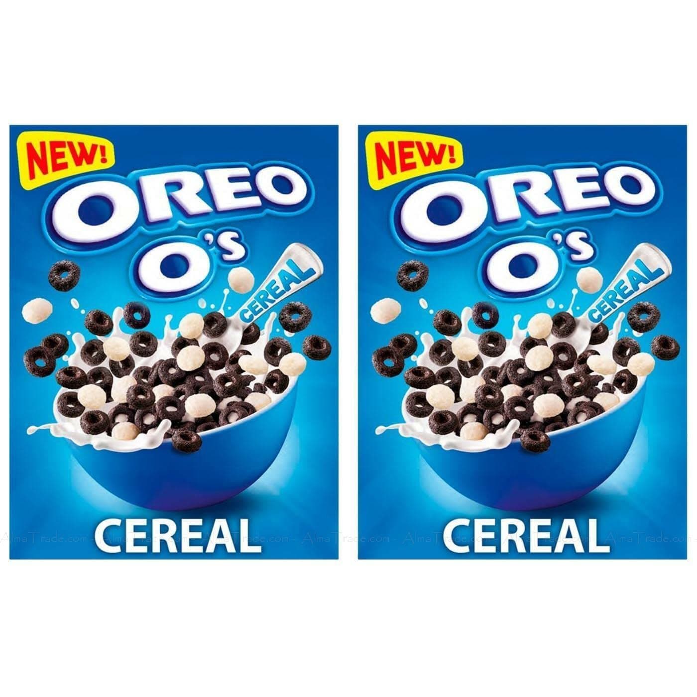 ESSENTIAL PRODUCTS 2 x Oreo O's Cereal with Cocoa and Vanilla Flavour | Enriched Vitamins & Iron, 350 g Breakfast Snack Anytime Share Pack |Delicious Crunchy Hoops Sold by EPL