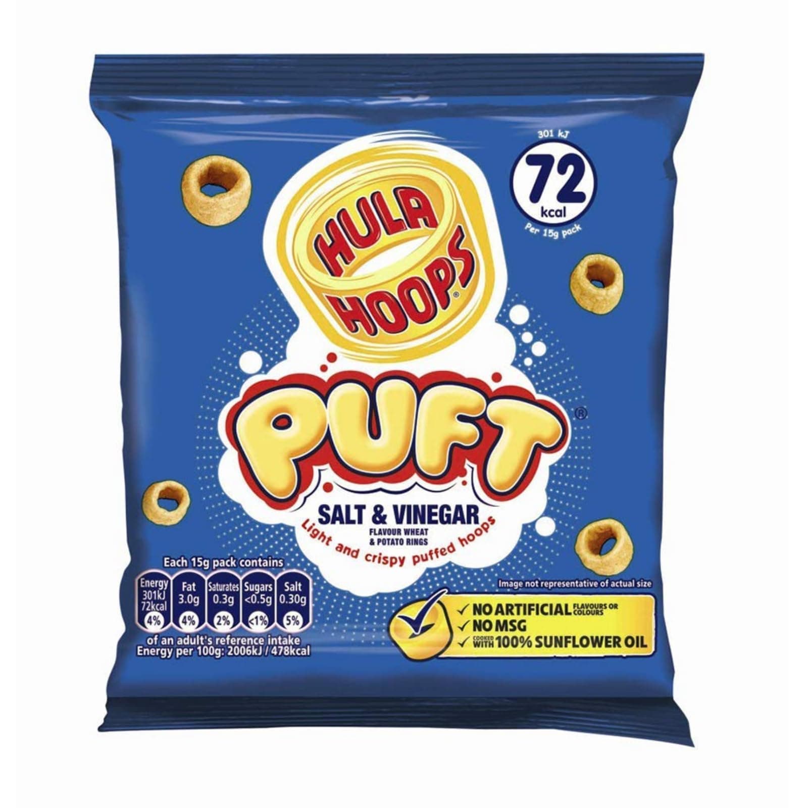 Hula Hoops Puft Salt & Vinegar Mulitpack Crisps 6x15g
