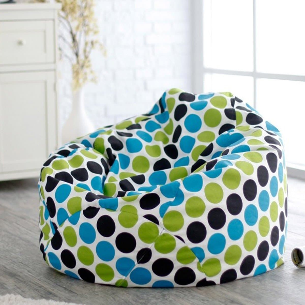 Multi colored polka dot bean bags with filled beans xxxl HD Printed by Style Crome