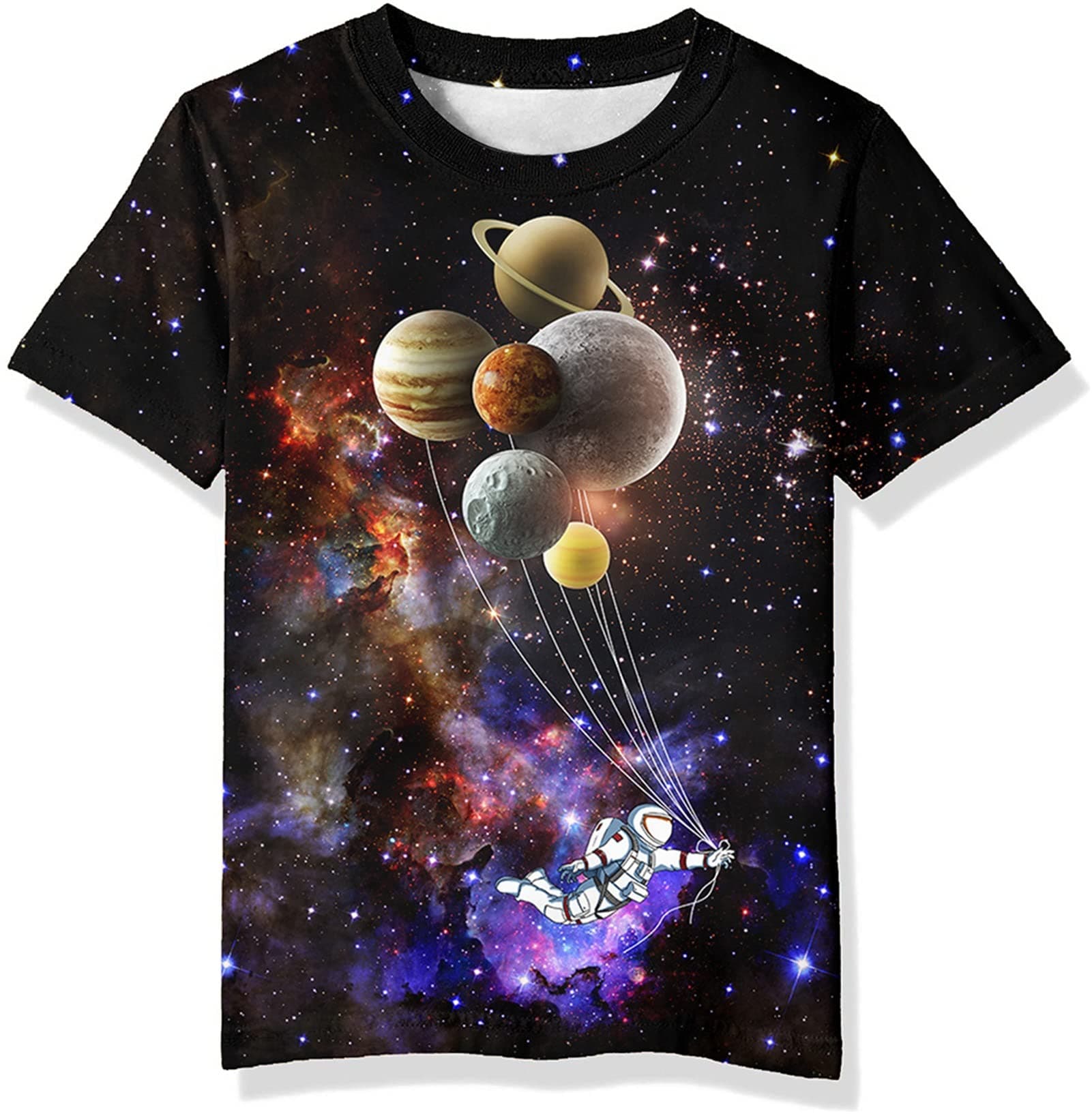 NeemanndyTeens Boys Girls Shirts 3D Print Colorful Design Graphic Tee Shirt with Short Sleeve for Kids 6-16 Years