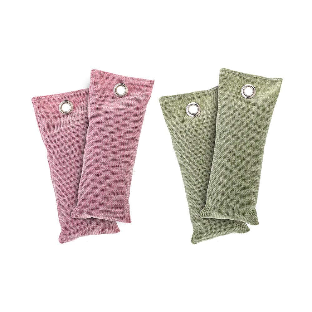 Natural Air Purifying Bag, Reusable Bamboo Activated Charcoal Air Freshener For Car | Closet | Kitchen Odor Absorber, Car Air Dehumidifier, Mold Remover, Deodorizer and Purifier Bags