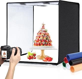 Puluz Light Box Photography, 24X24 Inch Large Photo Studio Box, Professional Dimmable Booth With 120 Led Lights & 6 Backdrops For Jewelry And Food Items Product Photography