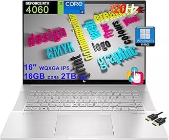 HP Envy 16 Designer Laptop | 16" WQXGA IPS 120Hz Touch 400nits 100% sRGB | Intel 14-core i7-13700H | 16GB DDR5 2TB SSD | GeForce RTX 4060 8GB Graphic | Backlit Thunderbolt Win11Pro w/DLCA Accessory