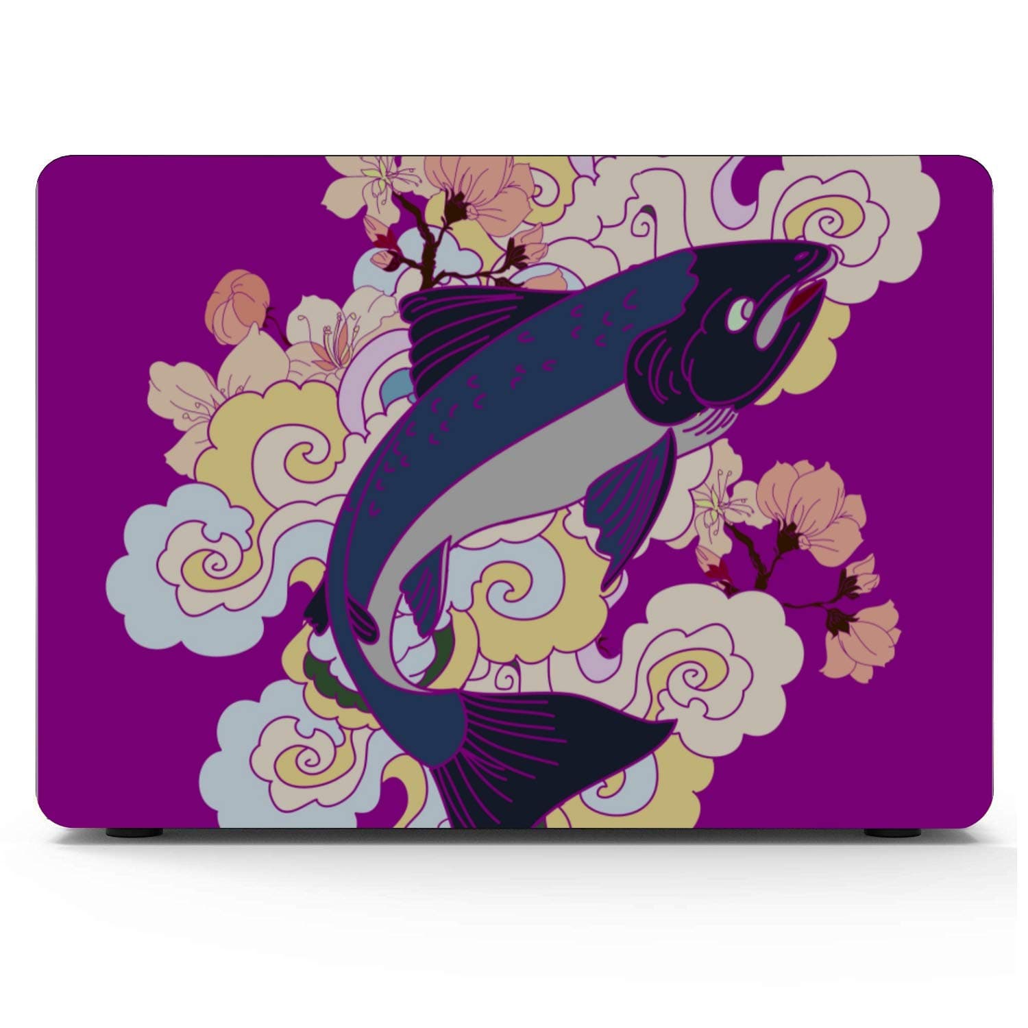 MacBook Air Case Salmon Sakura Flower Tattoo Water Splash Suitable for Air 13"(Old Version & New 2017 Ver) Case，A1369/A1466