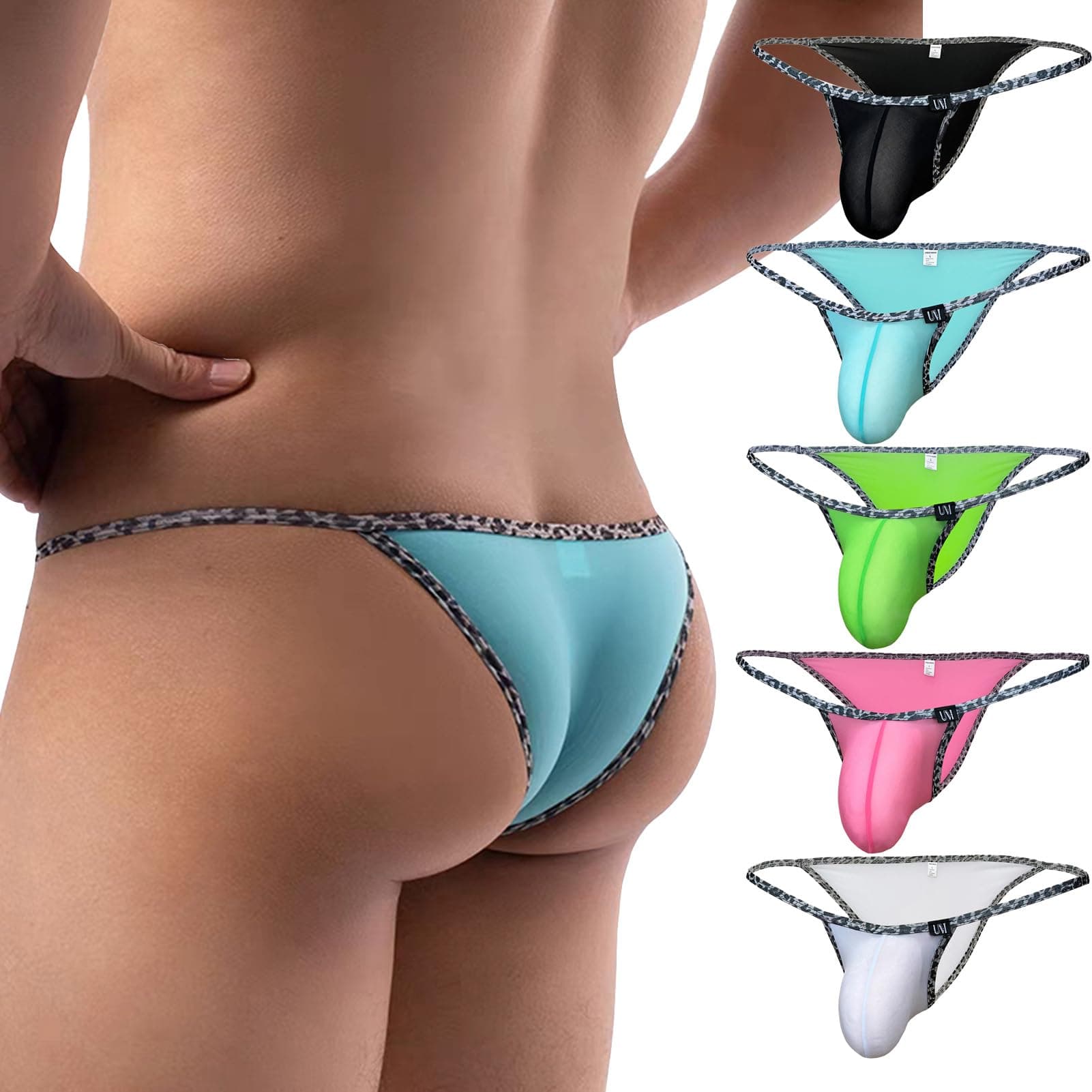 Faringoto Men's Sexy Low-Waist Thin Bulge Pouch Bikini Briefs