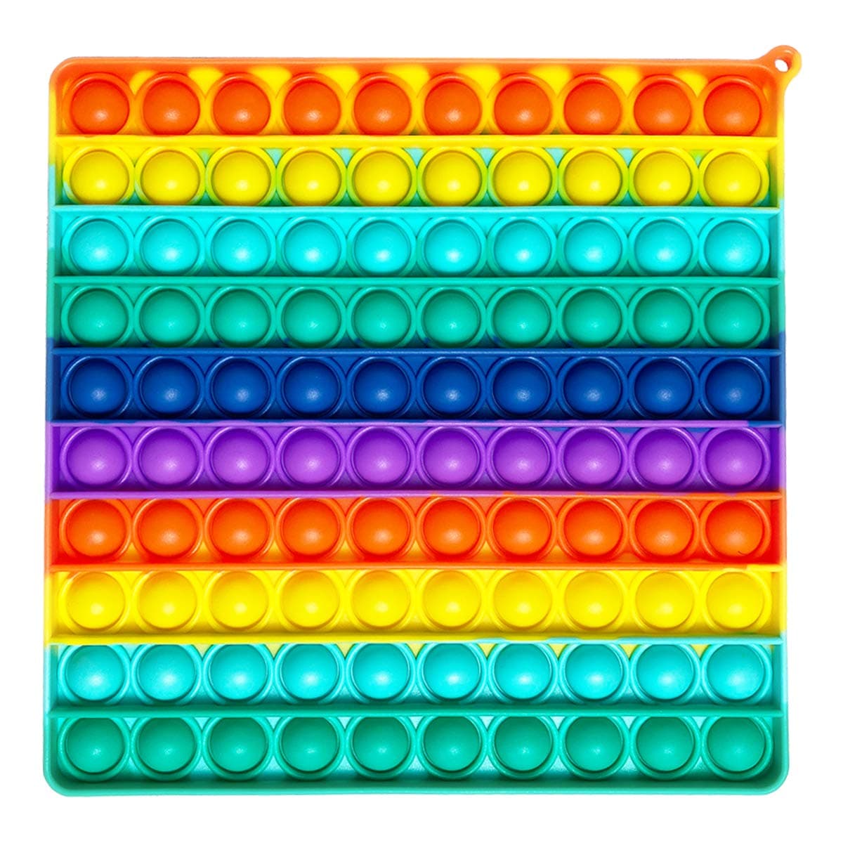 Big Size Push Pop Fidget Toy, didaINT Rainbow Square 100 Bubbles 7.9 Inch 200mm Popular Stress Relieving Fidget Game Pack for Kids (Single Square)