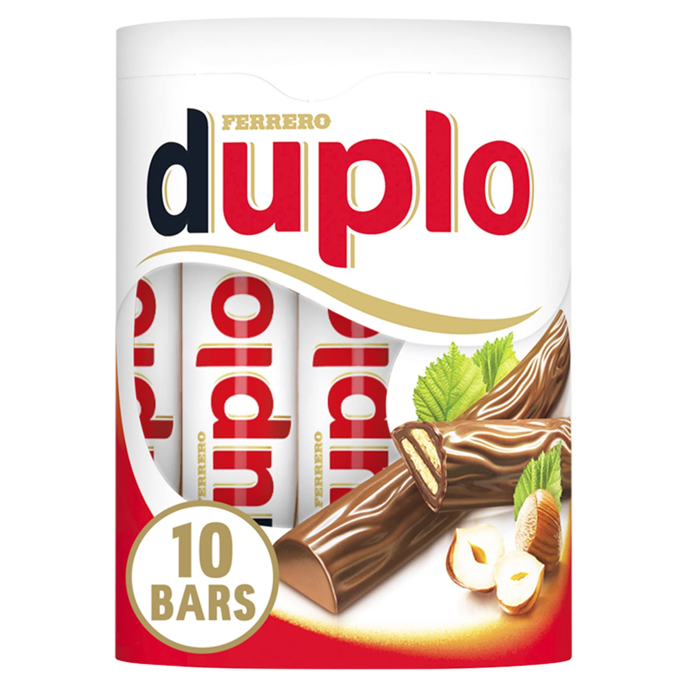 Ferrero Duplo Biscut Bars, Easter Gift for Adults and Kids, Milk Chocolate Crunchy Bar with Hazelnut Filling, Pack of 10 (10pcs)