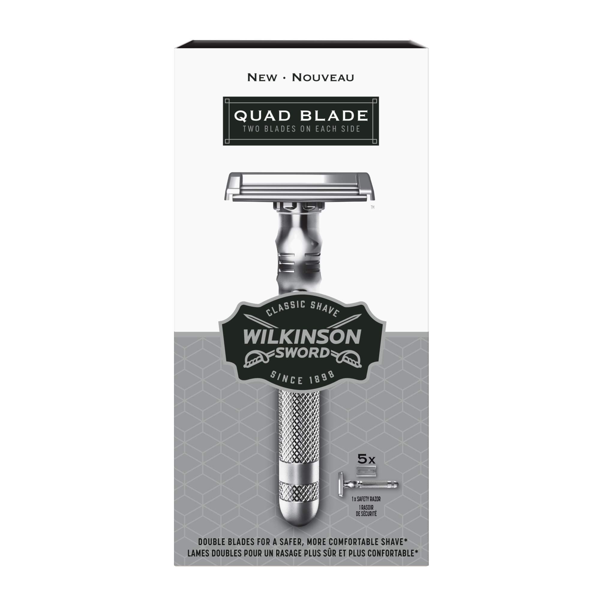 Quad Blade Razor for Men with 5 Quad Blade Razor Refills