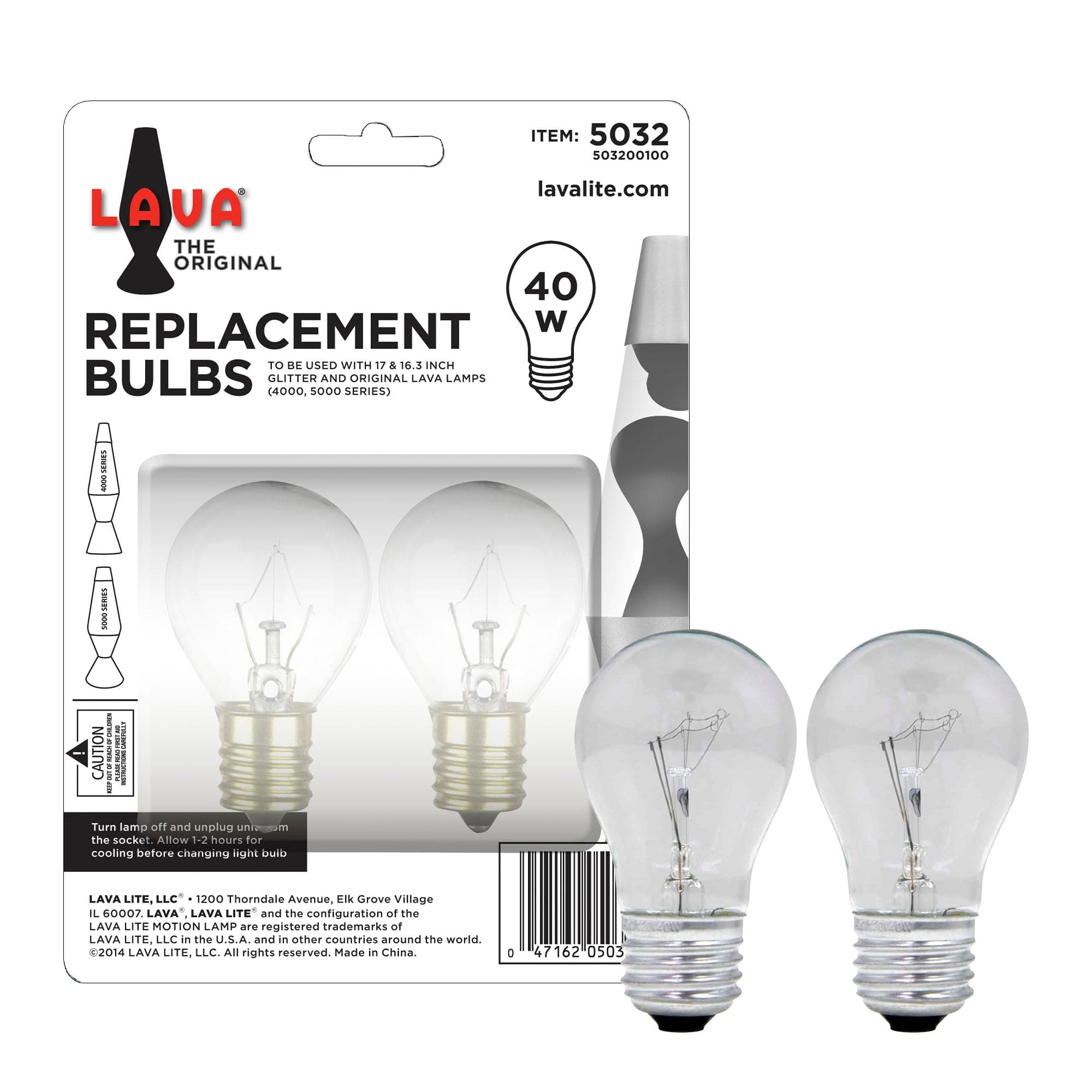 Lite 5032-6 40-Watt Replacement 2-Pack Brand 16.3 and 17 inch Lamps Light Bulb, 2 Count (Pack of 1), Clear