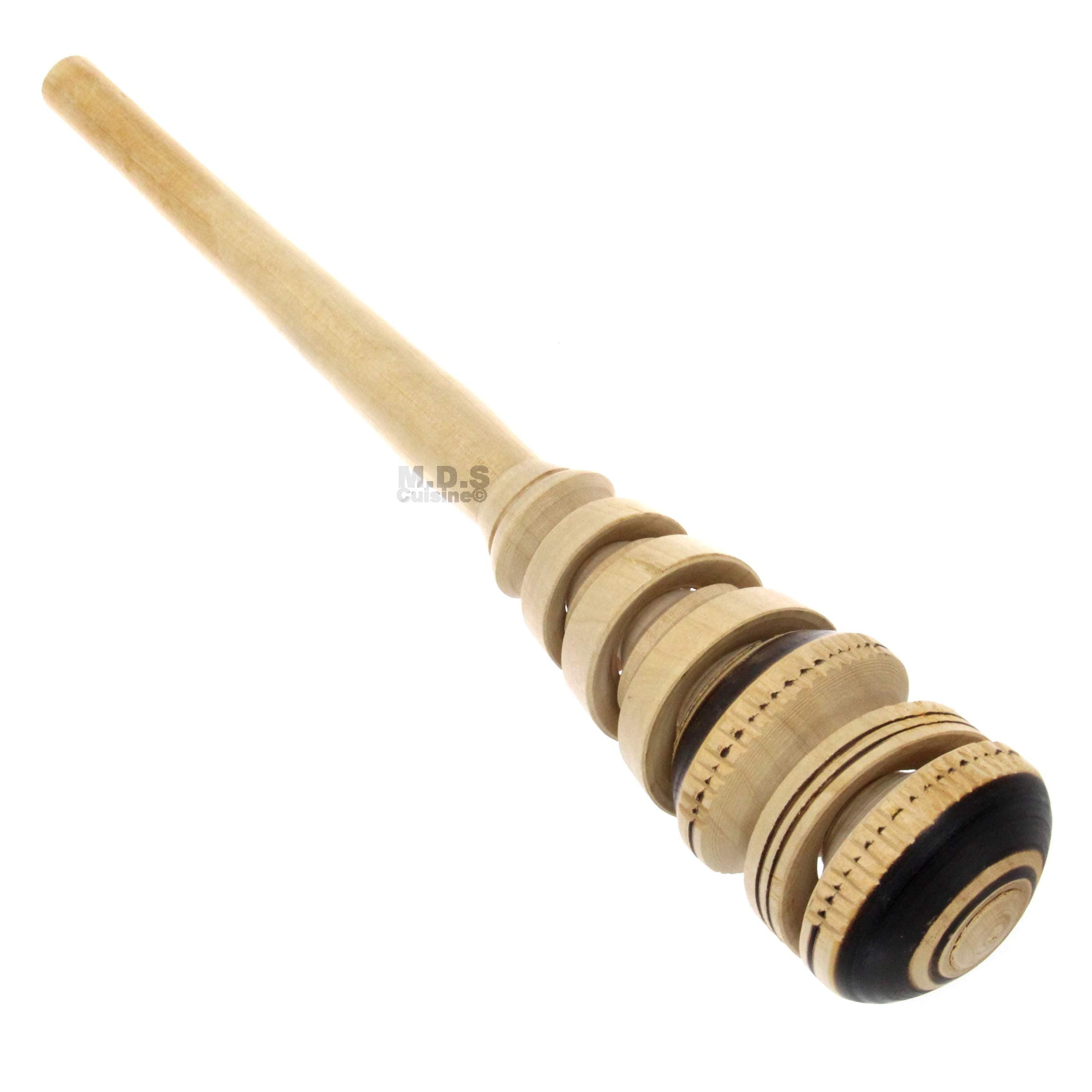 Molinillo 3 Ring Handcrafted Wooden Utensil Traditional Authentic Mexican Madera Hand Stirrer Whisk Mixer Frother Hot Chocolate Cocoa Champurrado