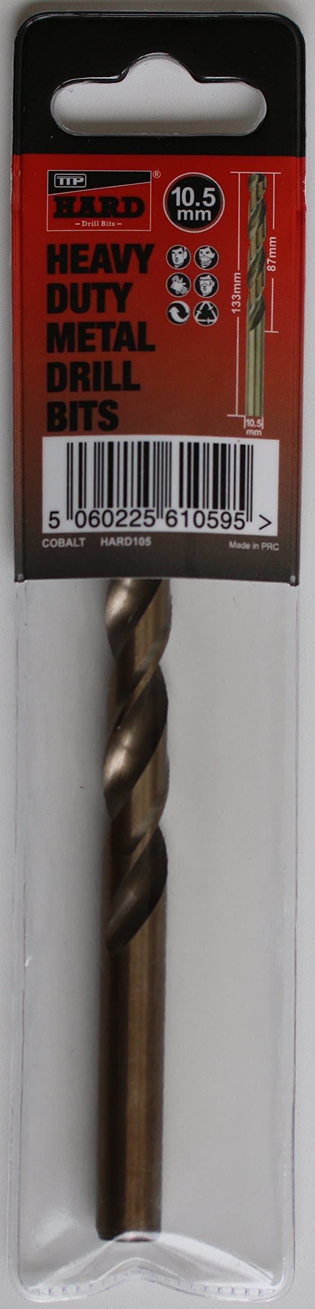 TTP HARD drill bitsCobalt M35 metric 10.5mm bit for metal by s | Single 10.5mm cobalt | added cobalt for ing harder metals |Easy to use & long life | Easily chrome, stainless