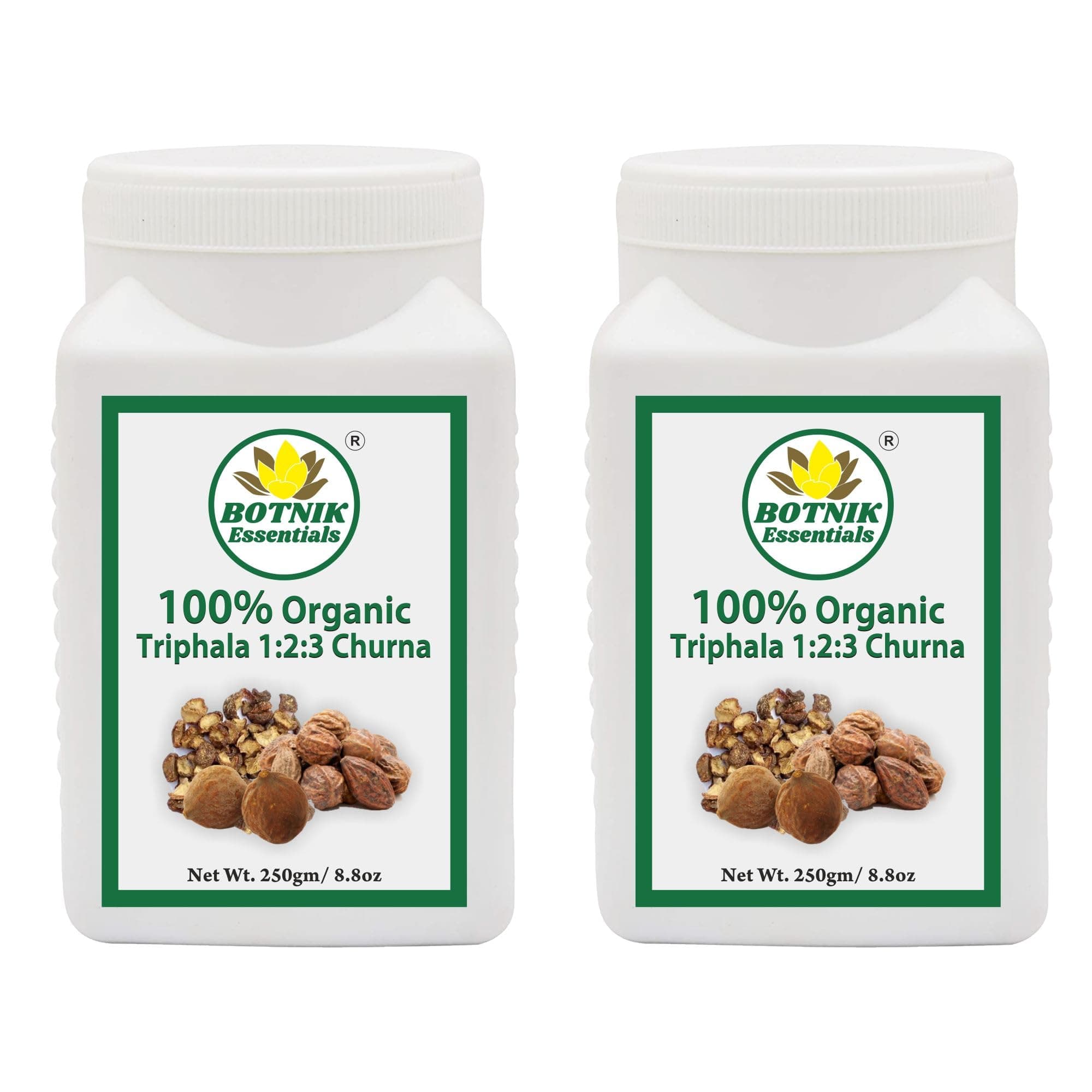 100% Organic Triphala 1:2:3 Churna-250gm Each(Pack of 2) for Acidity|Gas|Constipation|Indigestion|Colon Cleansing, Formula by Maharishi Vagbhata in Astang Hridayam.