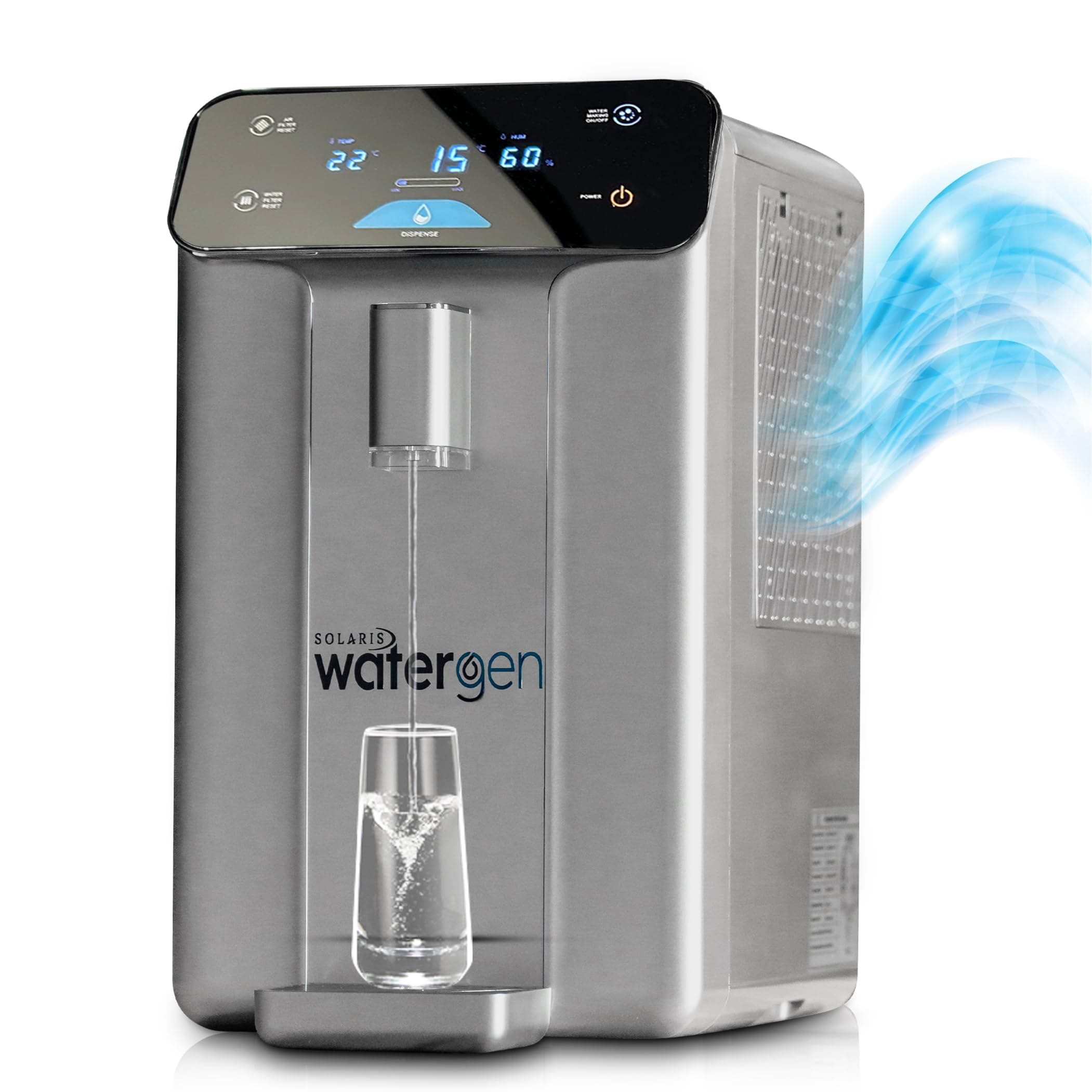 ETL Certified Solaris WaterGen A10 Atmospheric Water Generator – 10L Daily Output | 4-Stage UV Purification | Countertop Water Filter System for Home & Office - Silver