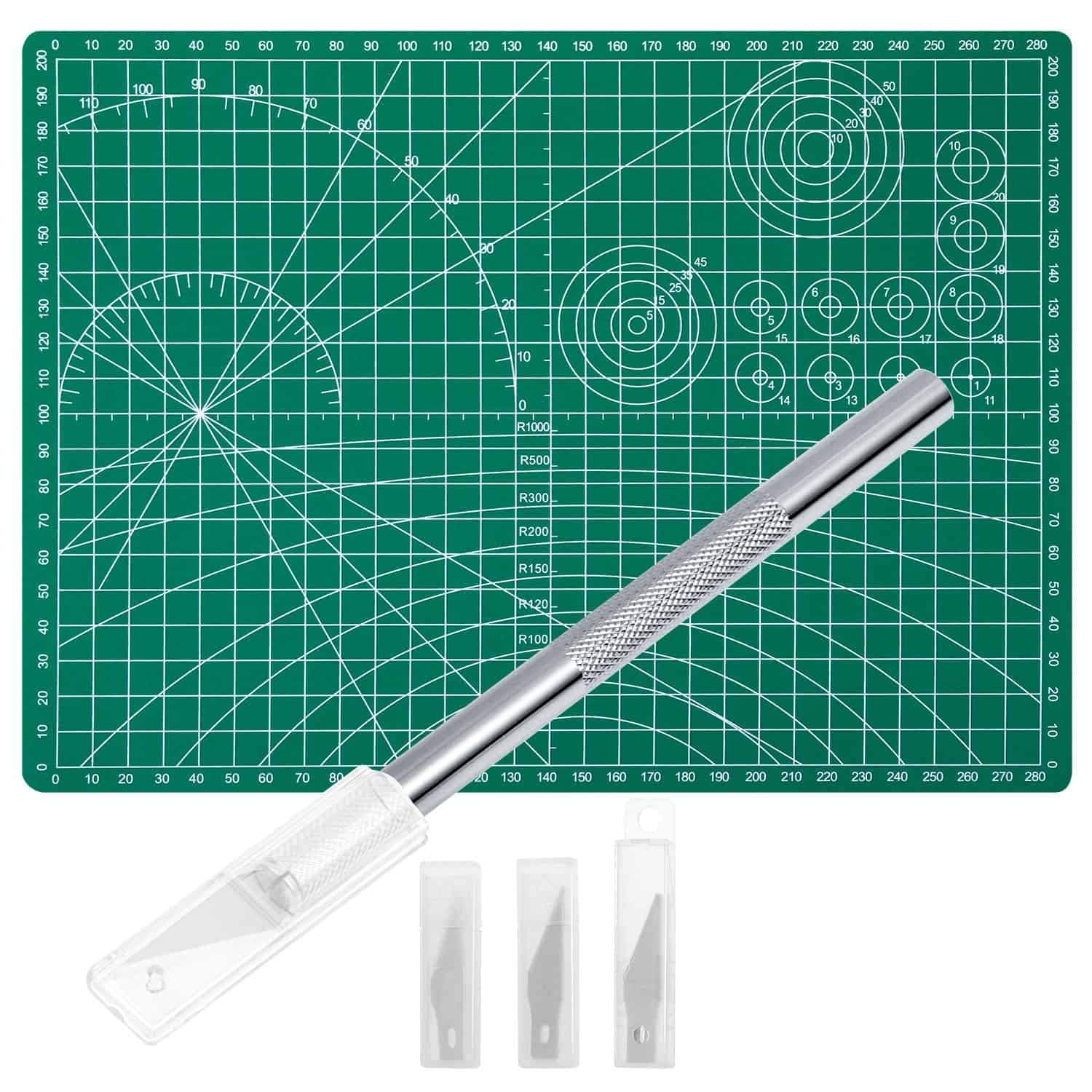 Anezus Craft Knife Precision Cutter and Self Healing Cutting Mat Set With 30 PCS Blades for Art, Hobby, Craft, Scrapbooking, Stencil