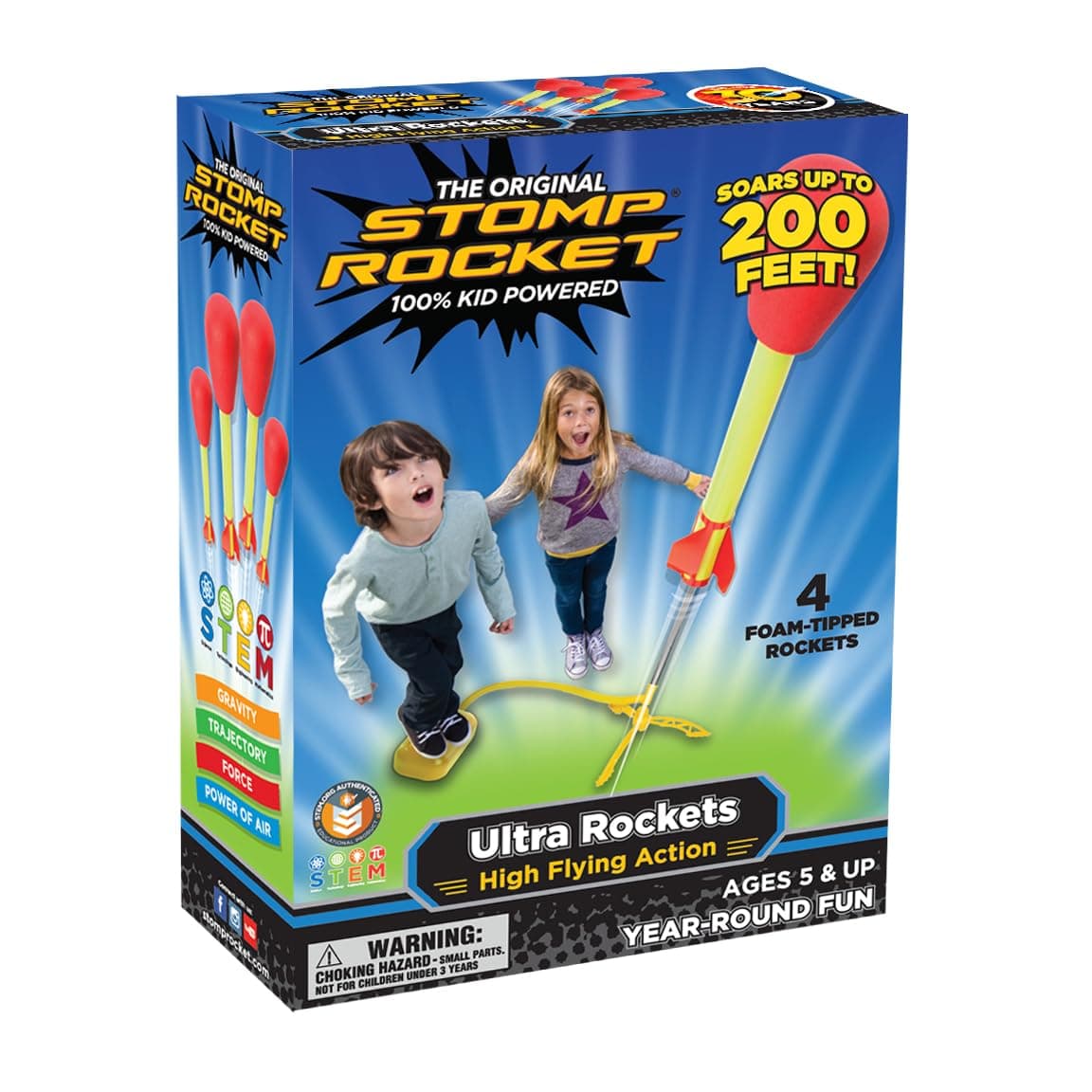 - Ultra Rocket Launcher for Kids, 4 Rockets - Fun Backyard & Outdoor Kids Toys Gifts for Boys & Girls - High Flying Toy Foam Blaster Set - Multi-Player Adjustable Launch Stand