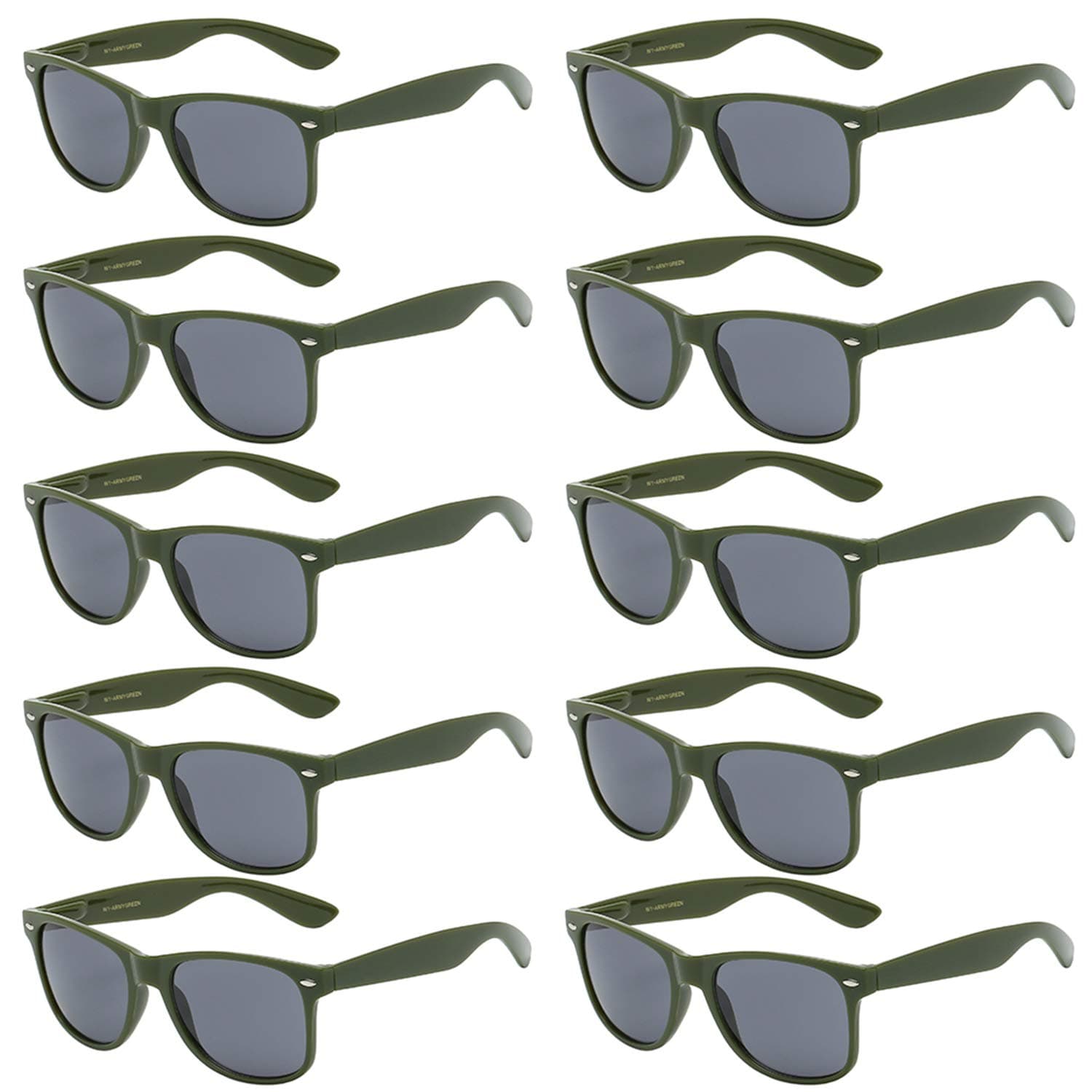 Got Shades Wholesale Bulk Unisex 80's Retro 100% UV Sunglasses for Adults - 10 Pack - w/Flex Hinges