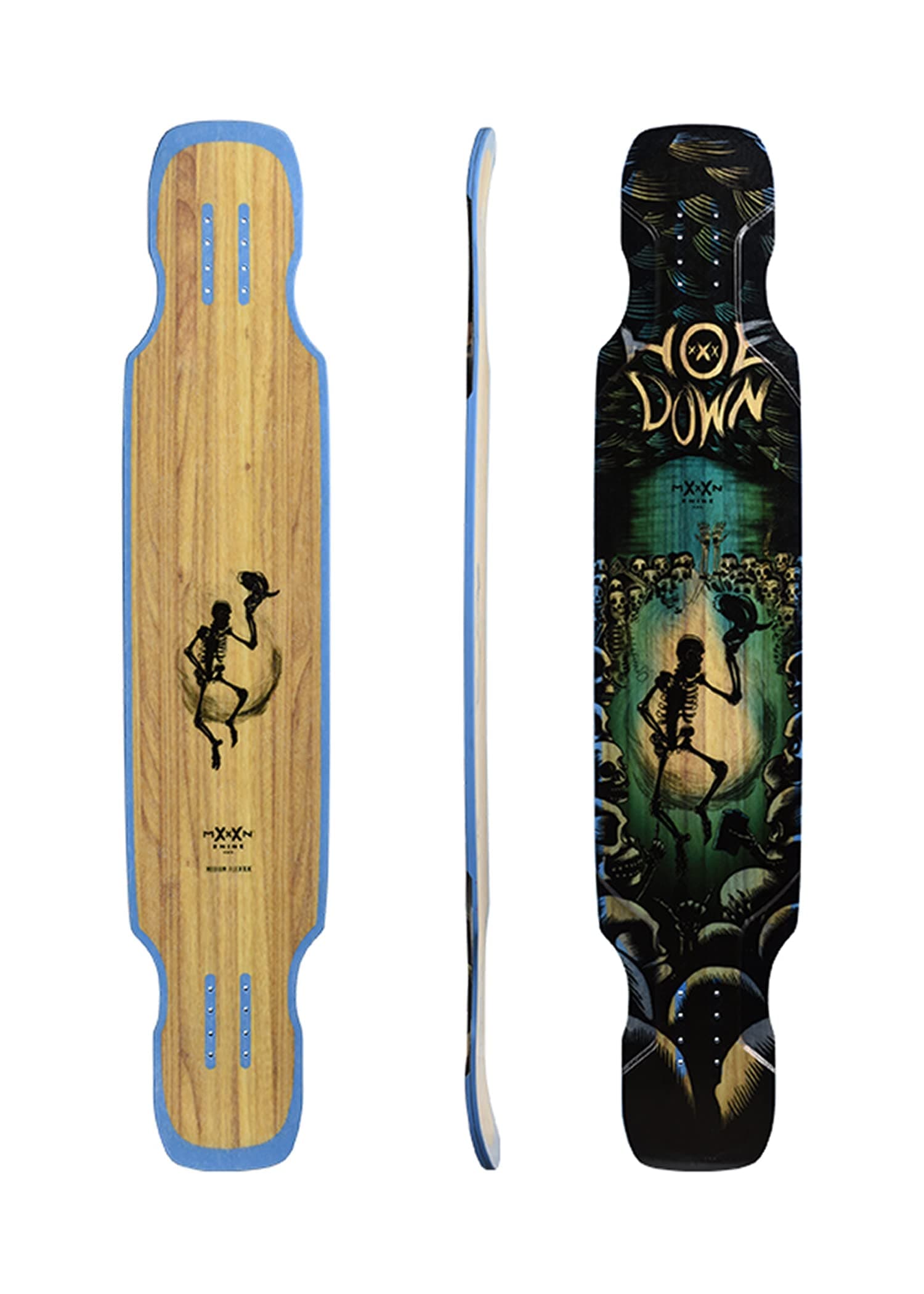 Moonshine Manufacturing Longboard Skateboard, Freestyle Cruiser, Waterproof and Wood Construction, Cruise Skateboard and Longboard Decks, Lightweight Build (Hoedown Soft Flex Deck Only)