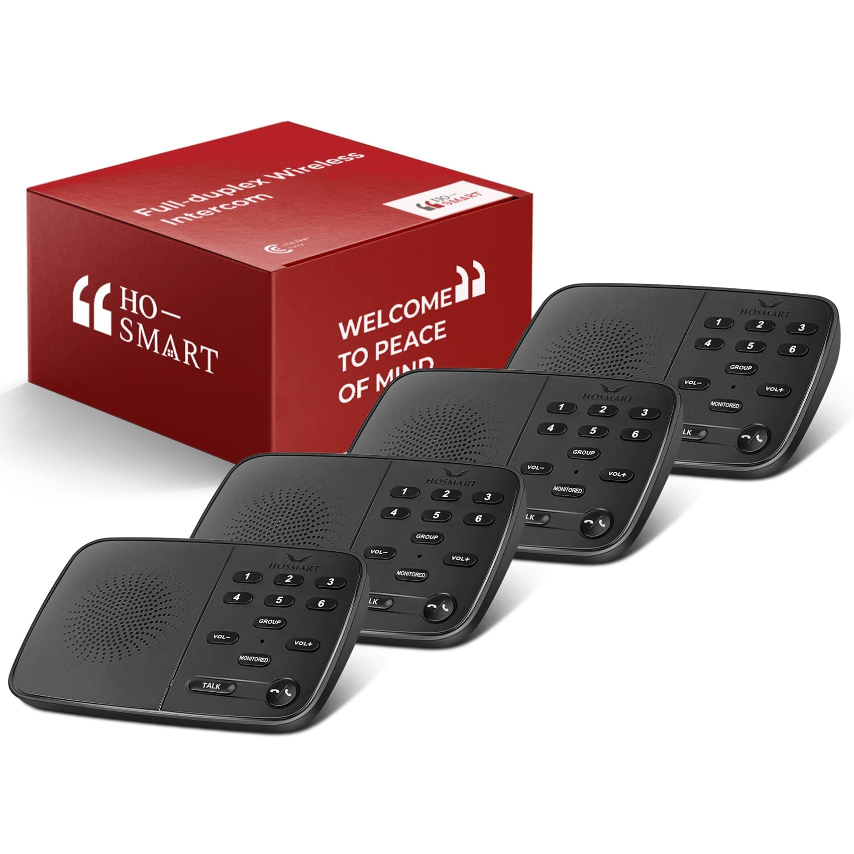 Hosmart UltraSpeak Pro Intercoms Wireless for Home, Two-Way Real-time Intercom Full Duplex Wireless Intercom System for Home Use, Clear Sound House Intercom System for Business with 1200 Feet Range