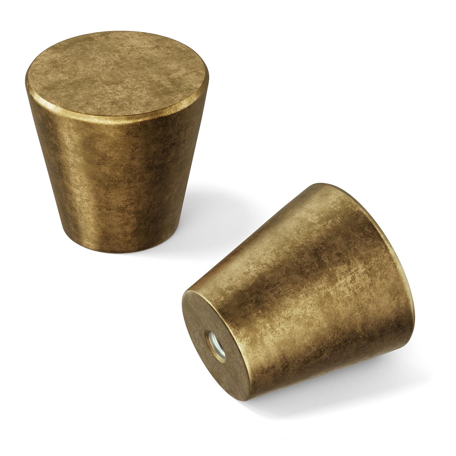 homdiy 10 Pack Antique Brass Cabinet Knobs Drawer Knobs Vintage Small Drawer Pulls Round Kitchen Cabinet Hardware