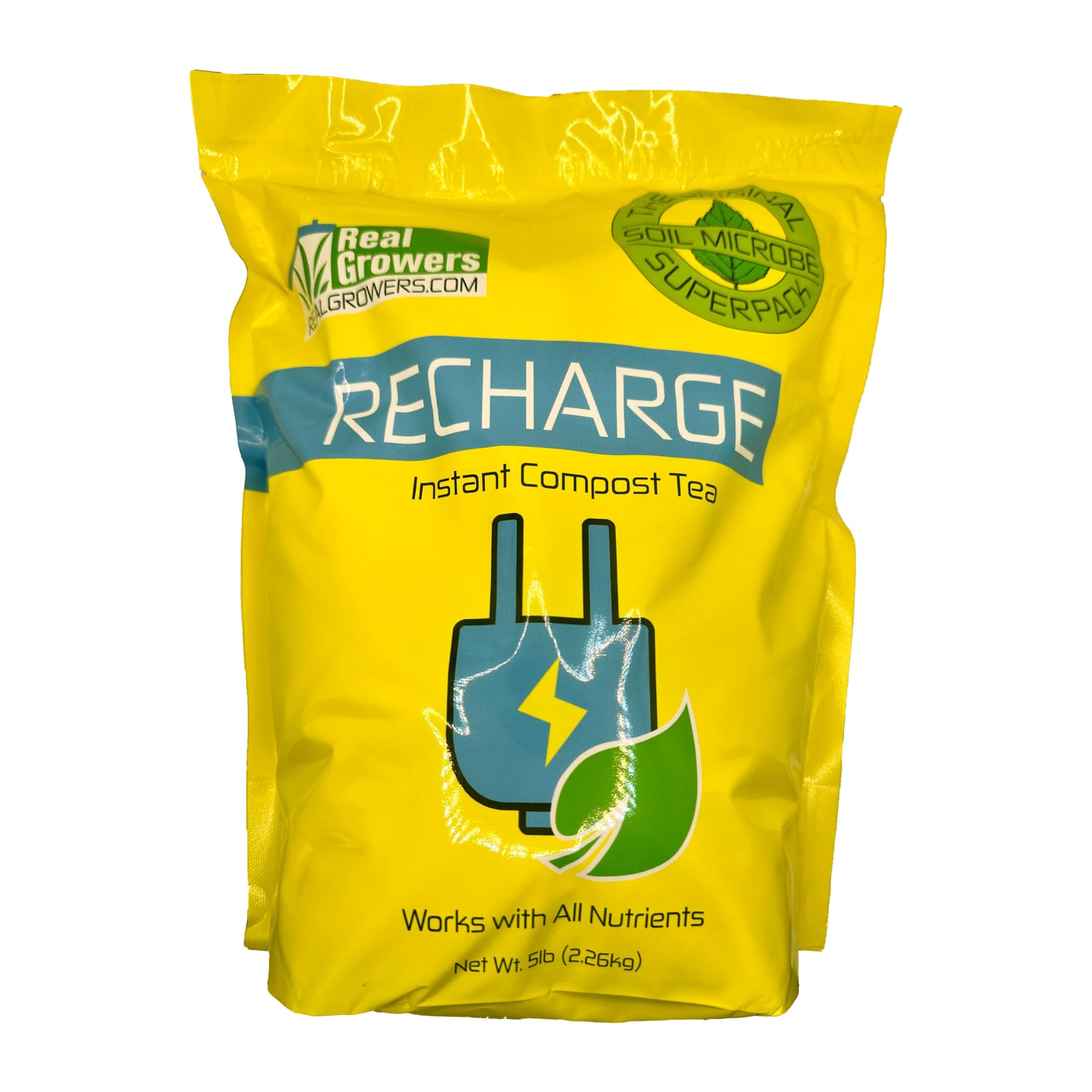 Real Growers Recharge – 5lb | Mycorrhizae Soil Microbe Inoculant for Living Soil & Coco Coir | Improves Nutrient Uptake & Root Growth