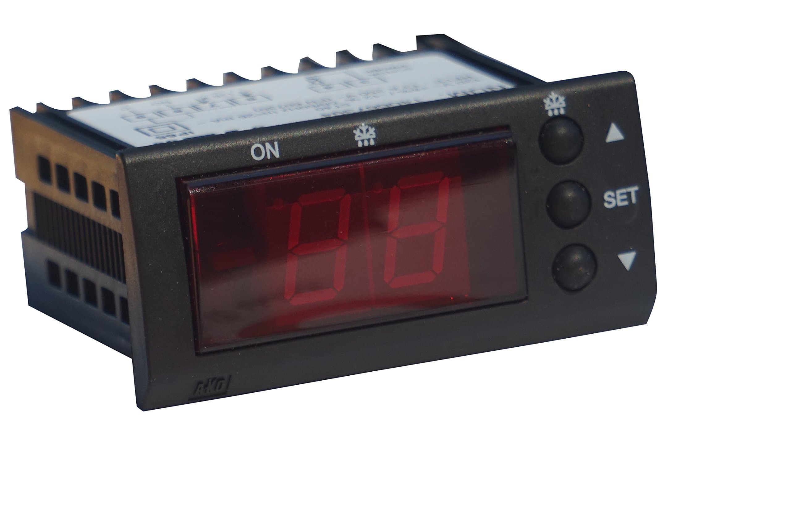 AKO 13120 Temperature Controller 120v | Mini Universal Digital Thermostat | Digital Replacement Thermostat Controller with Adjustable Defrost Cycle for All Commercial Refrigeration Systems