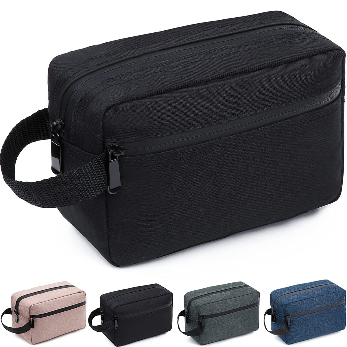 Travel Toiletry Bag for Women and Men, Shaving Bag for Toiletries Accessories, Foldable Storage Bags with Handle for Cosmetics Brushes Tools,Black