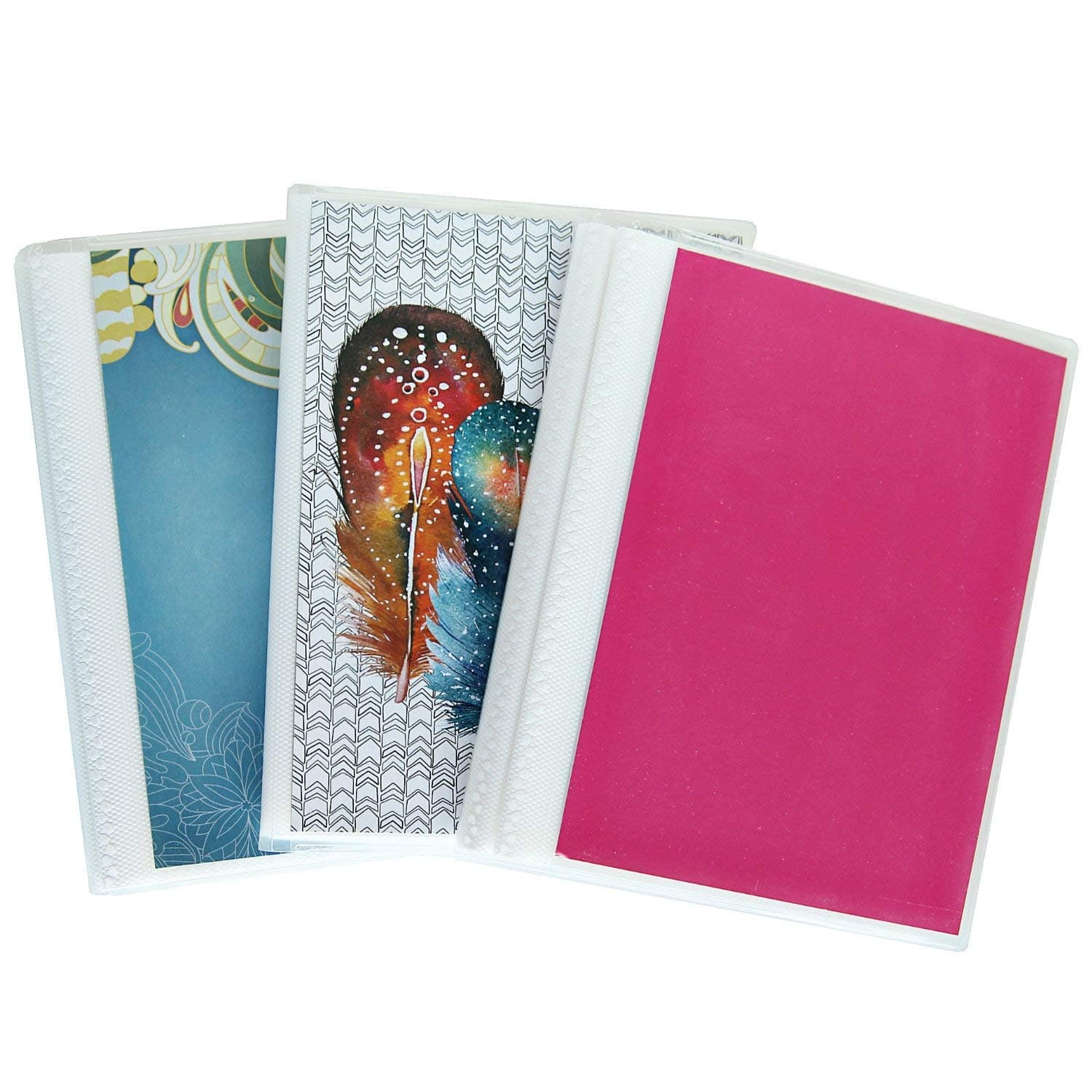 4 x 6 Photo Albums Pack of 3 - Watercolors, Each Mini Photo Album Holds Up to 48 4x6 Photos. Removeable, Flexible Covers.