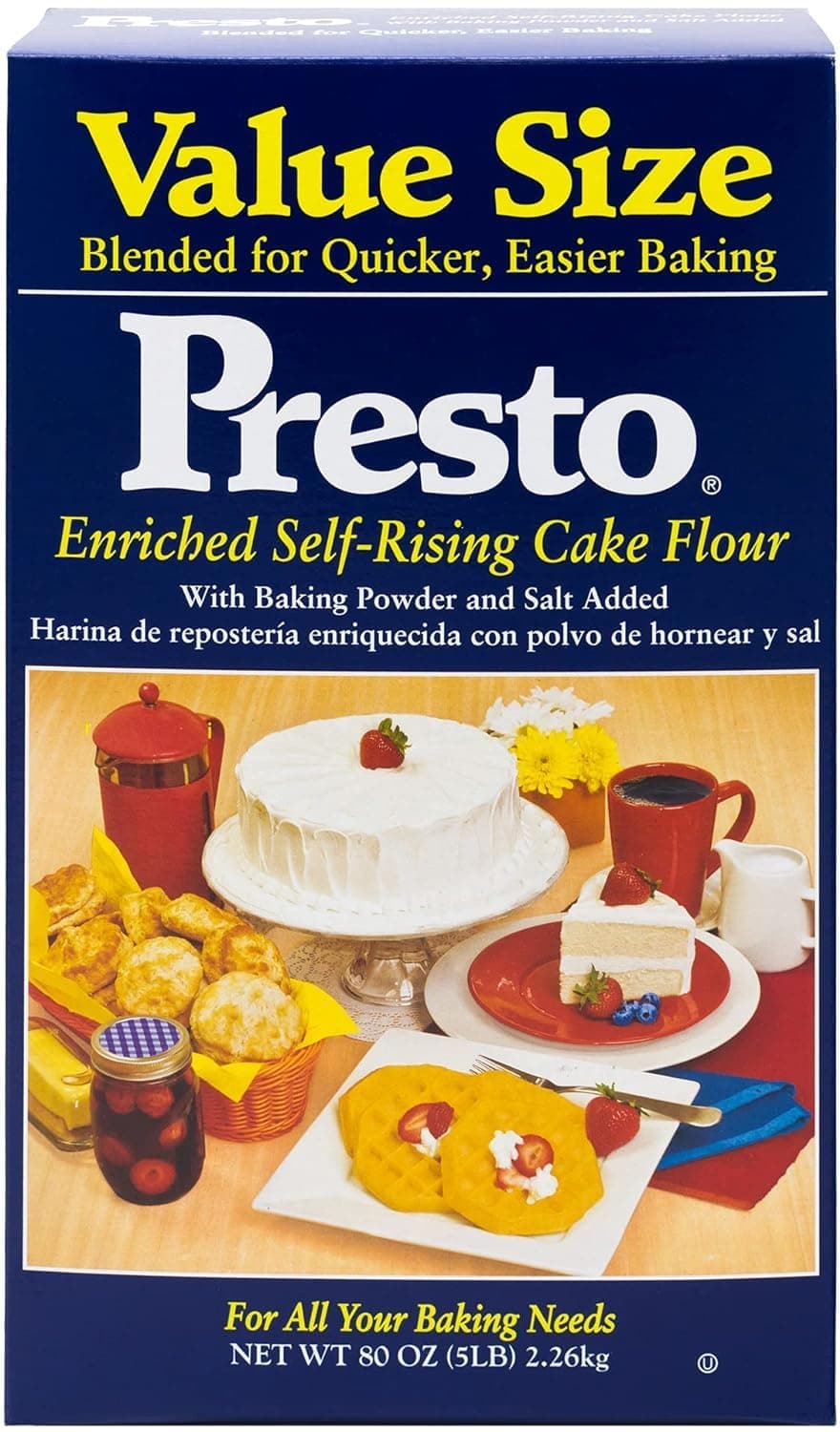 Self-Rising Cake Flour With Baking Powder & Salt, 80 Oz (5 Lb) Bag, Pack of 1