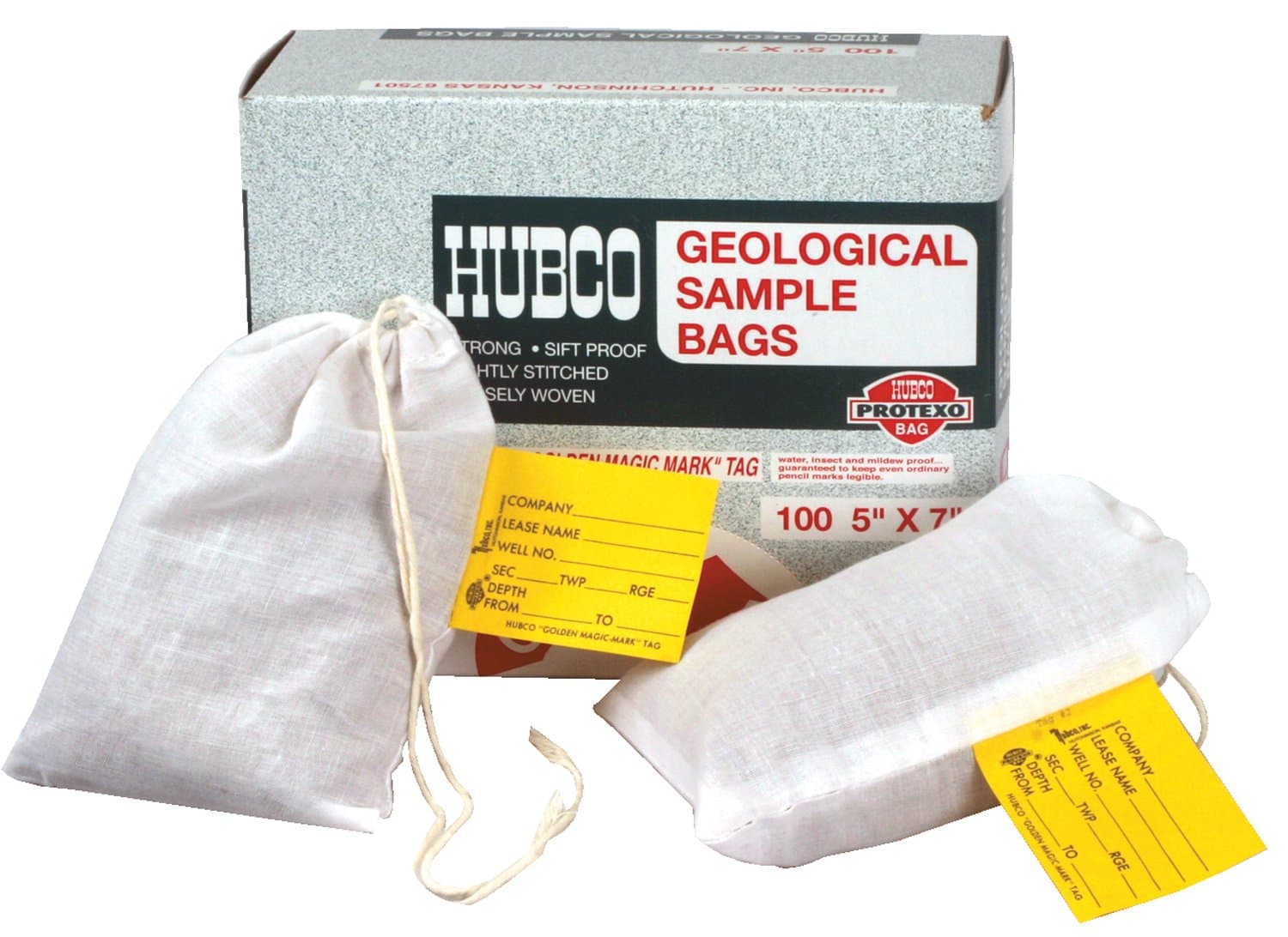 Hubco 485-5X7 Geological Sample Bag, 5" Width x 7" Height (Pack of 100)