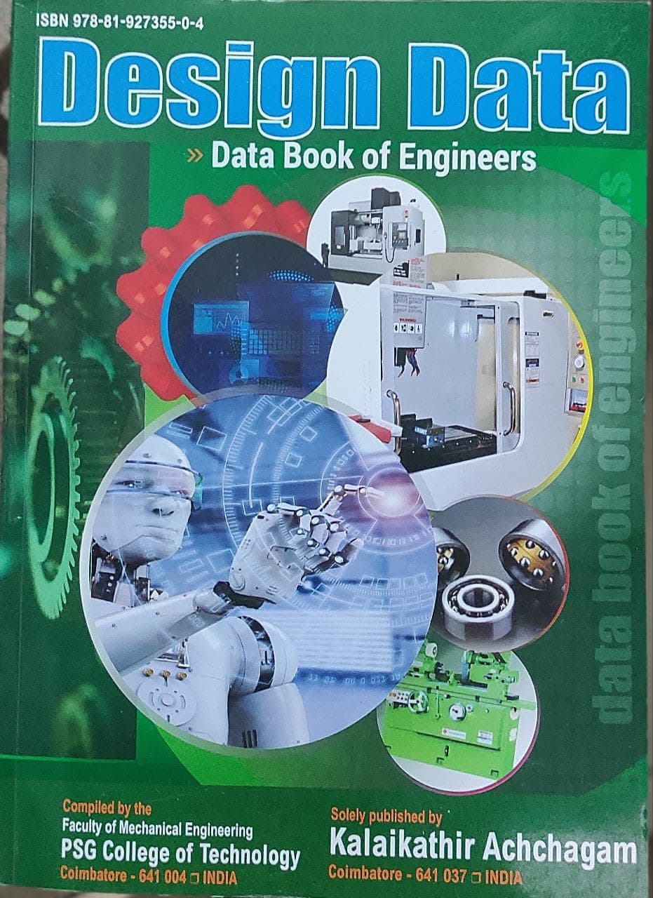 Design Data: Data Book of Engineers by PSG College-Kalaikathir Achchagam - Coimbatore