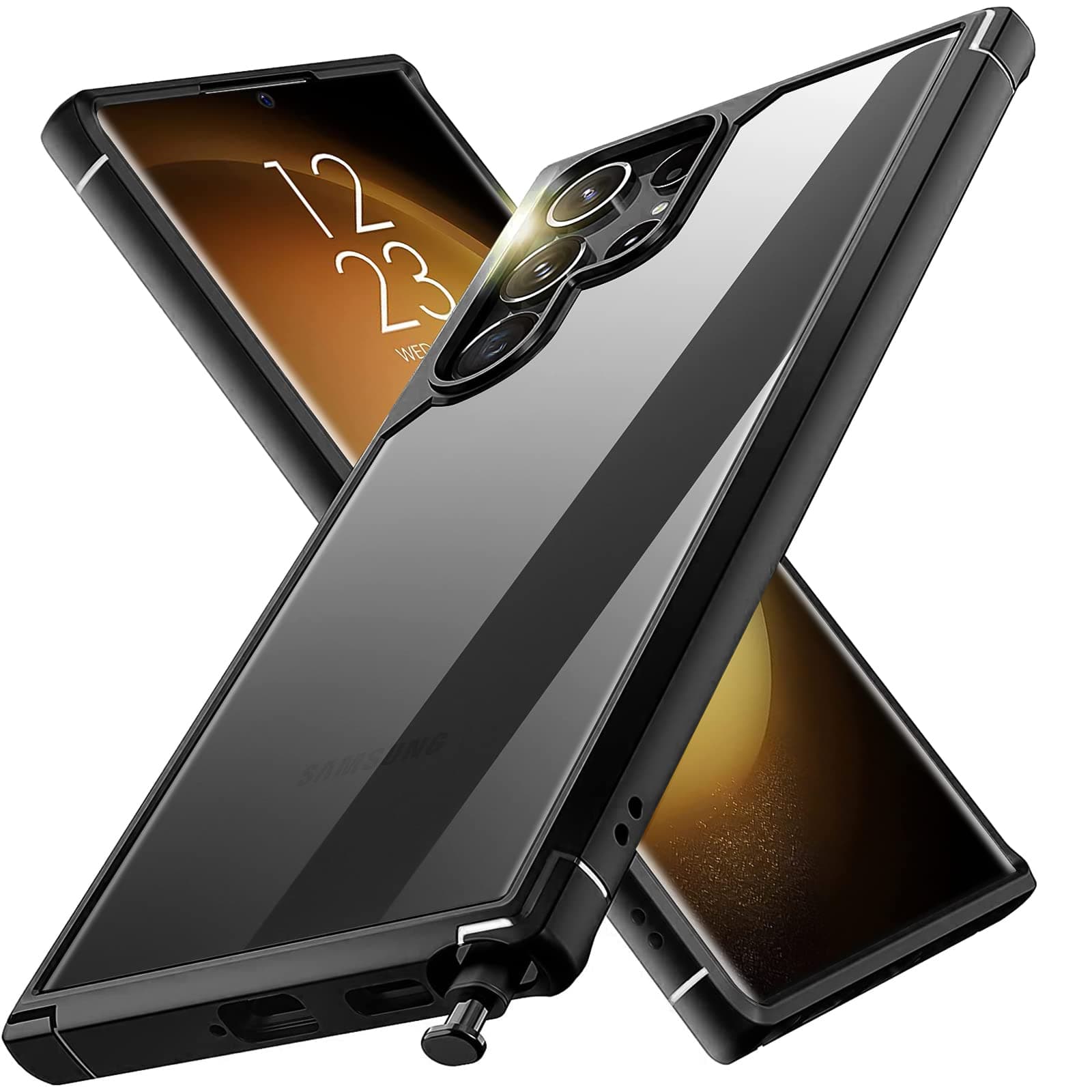 S23 Ultra Case Clear Cover for Samsung Galaxy S23, Ultra Thin Soft Silicone Slim Shockproof Cases, Transparent Hard Back Protective Case, Anti-Yellowing Phone Cases for S23 Ultra 6.8 Inch