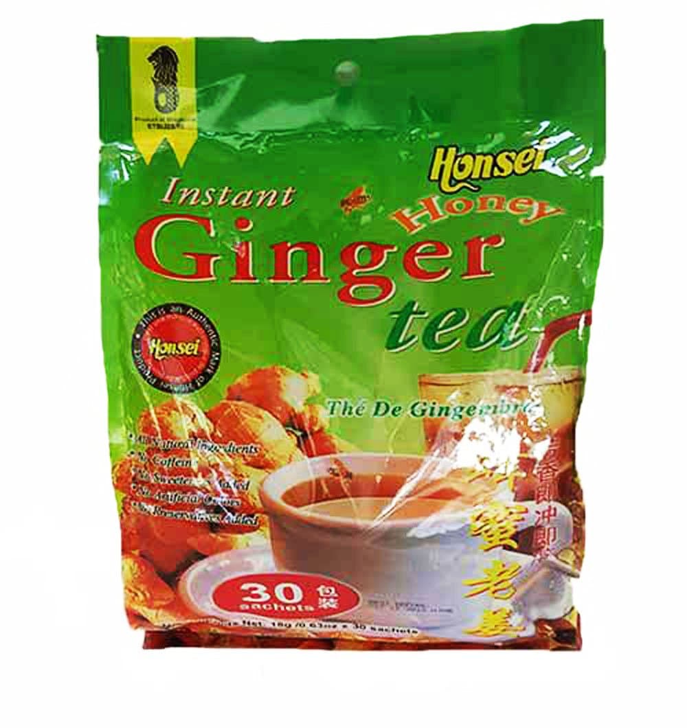 Honsei Instant Ginger Honey Tea (30 Sachets) 18G/0.63oz- Product of Singapore