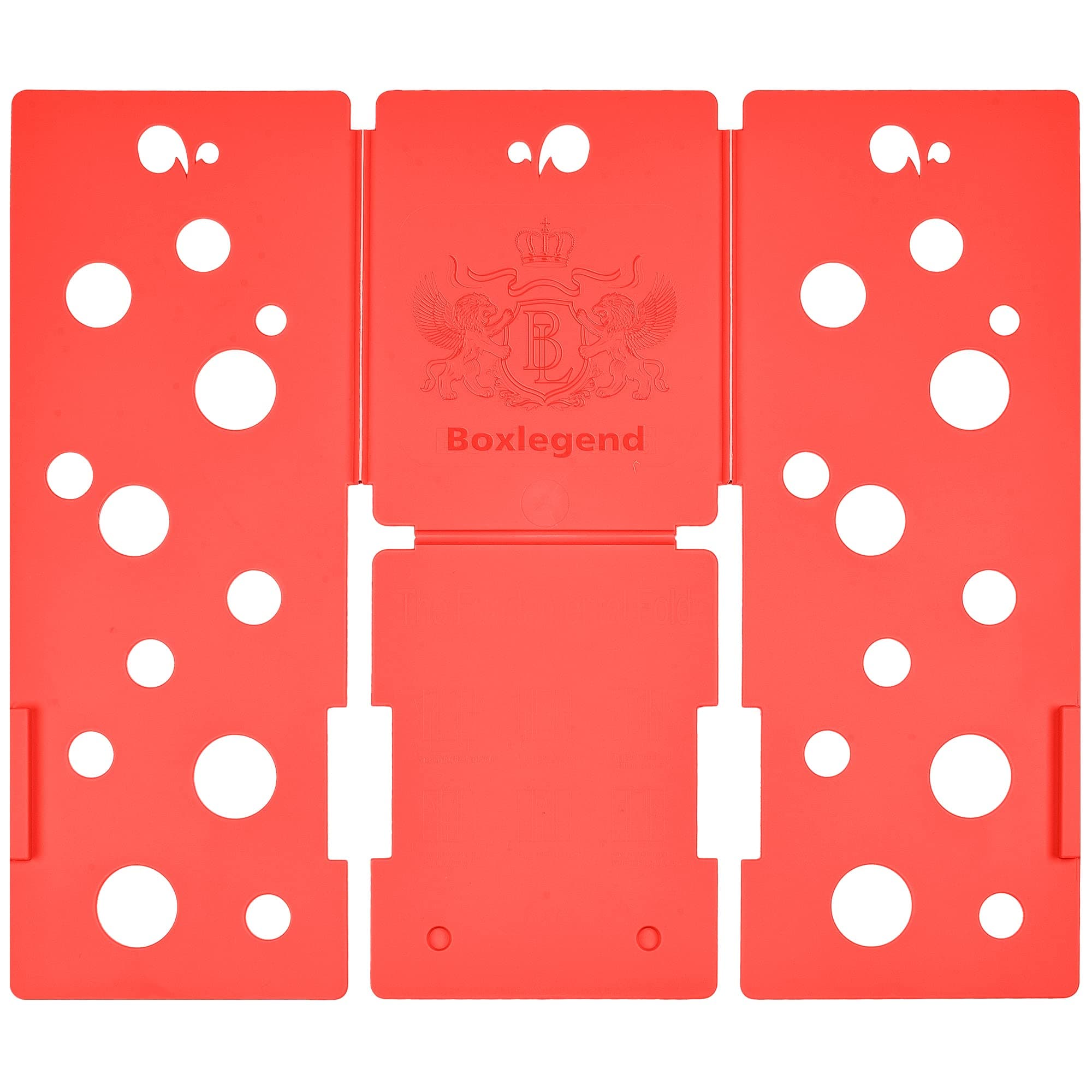 BoxLegend Version 2 shirt folding board t shirt folder clothes folding board easy and fast to fold Clothes for Adults, Larger and Thicker, Red